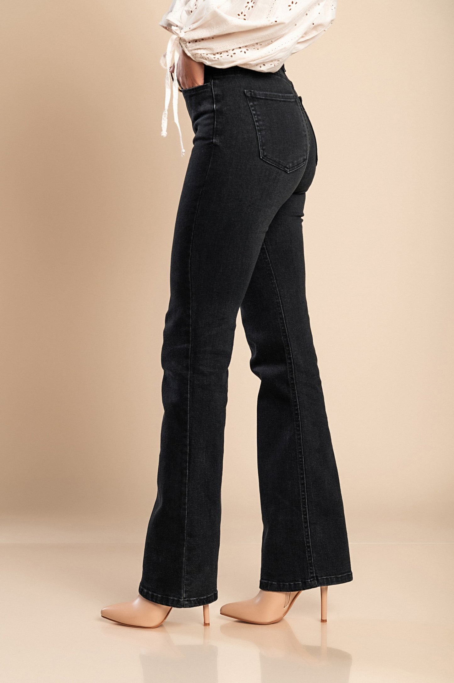 Jeans a zampa d'elefante, blu scuro