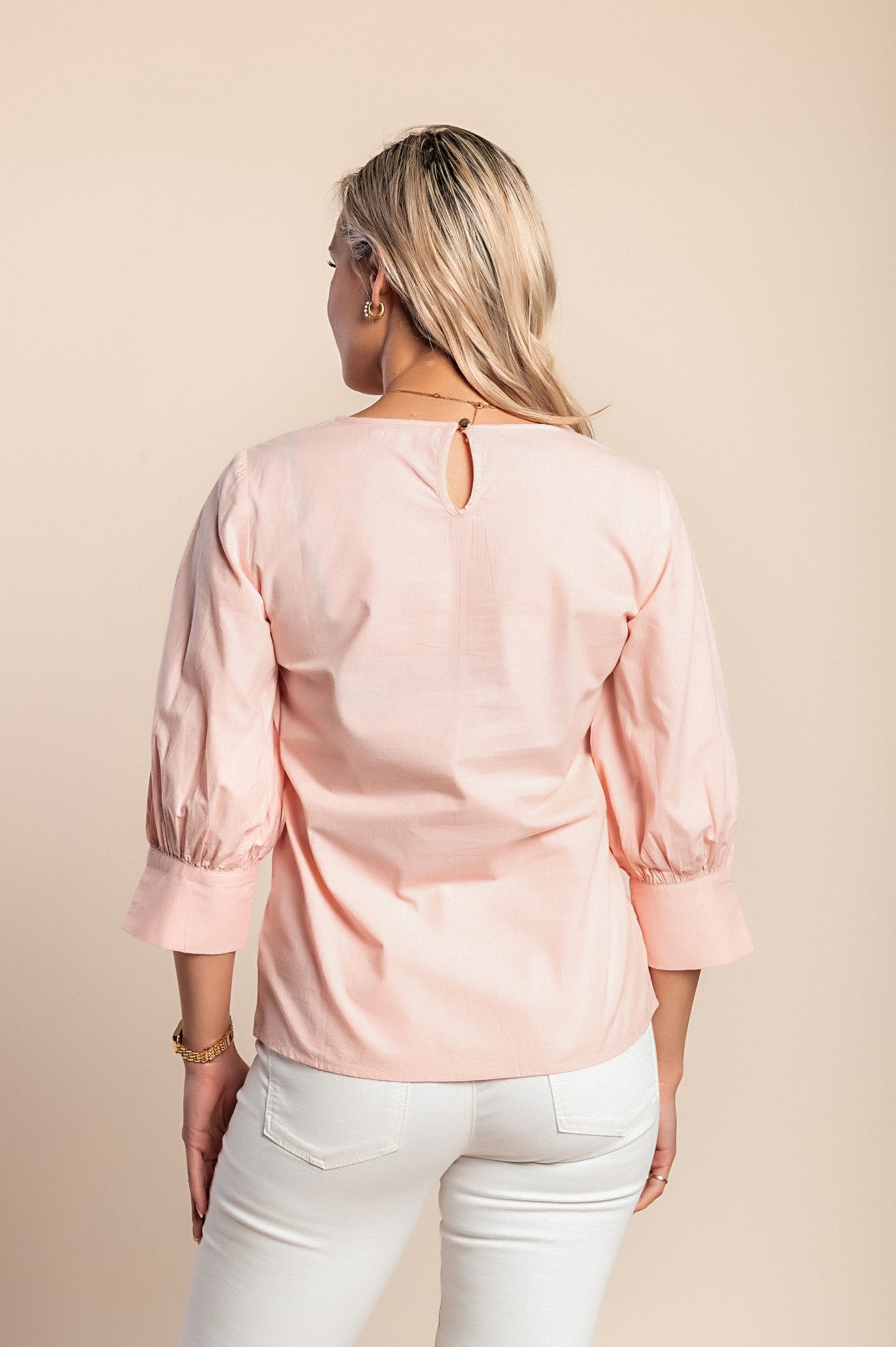 Camicetta con maniche a 3/4, rosa chiaro