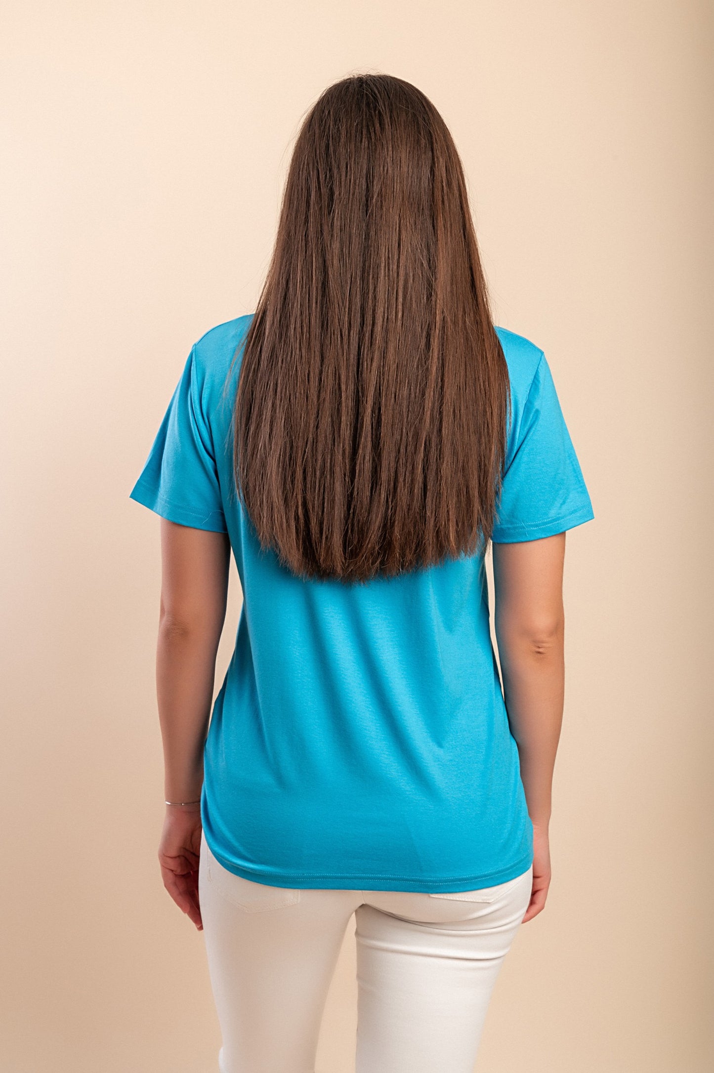 Maglietta girocollo, blu