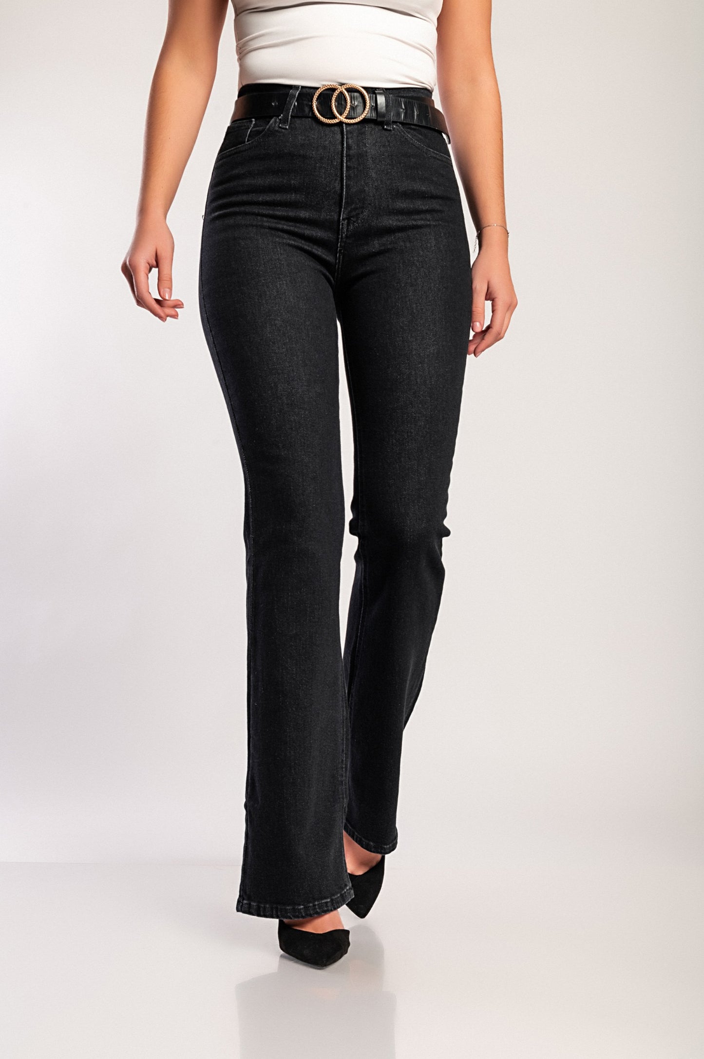 Jeans a zampa d'elefante, blu scuro
