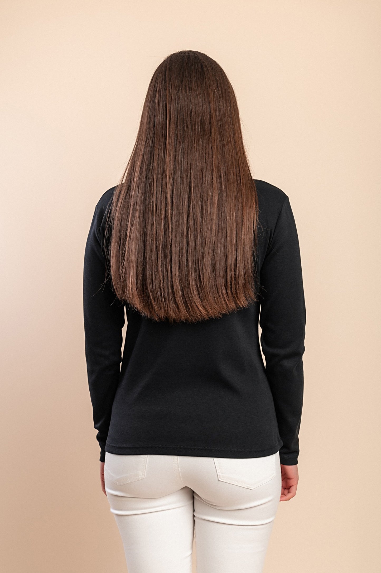 Maglia in cotone a maniche lunghe, nera