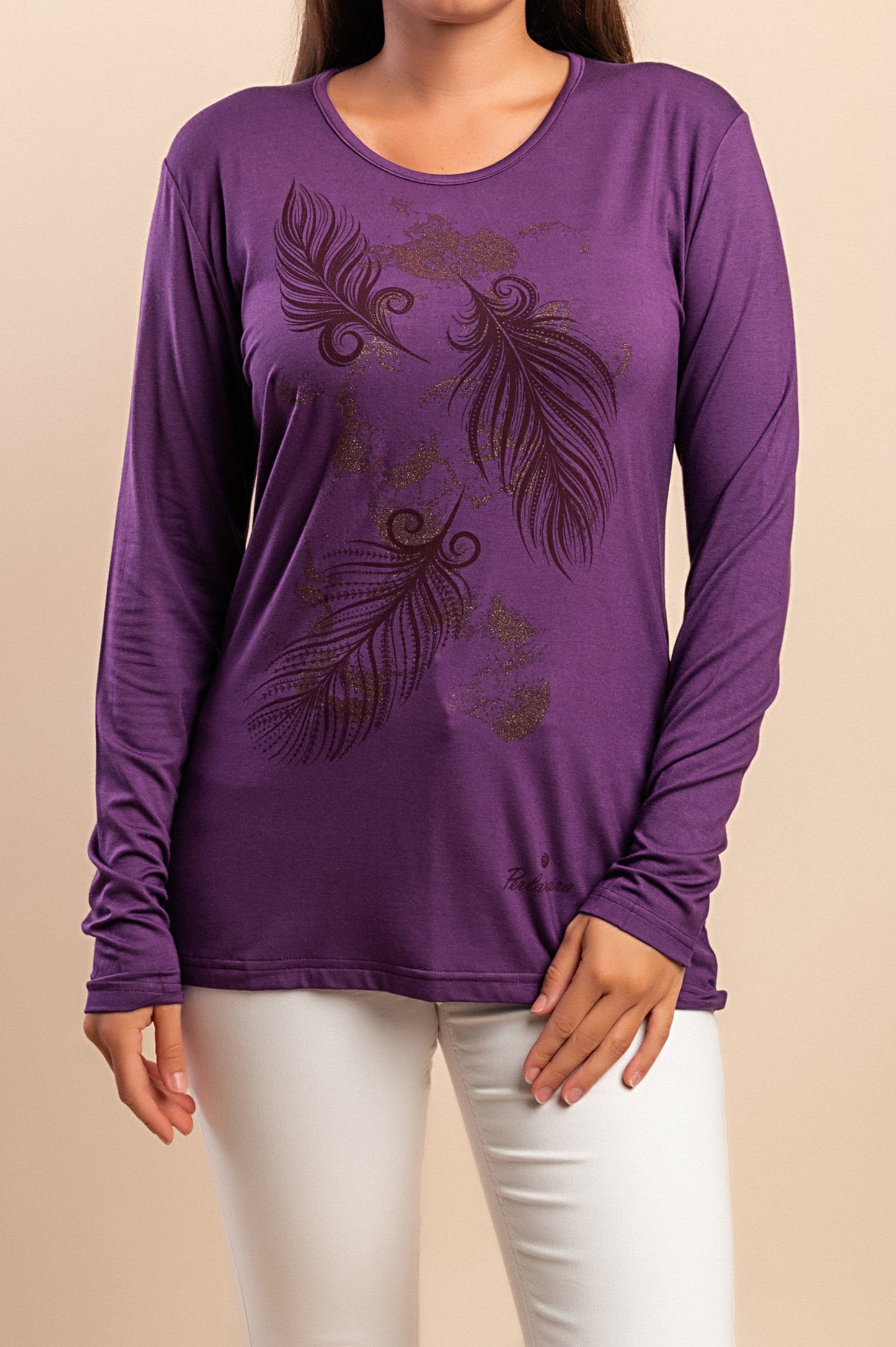 Maglia a maniche lunghe, viola