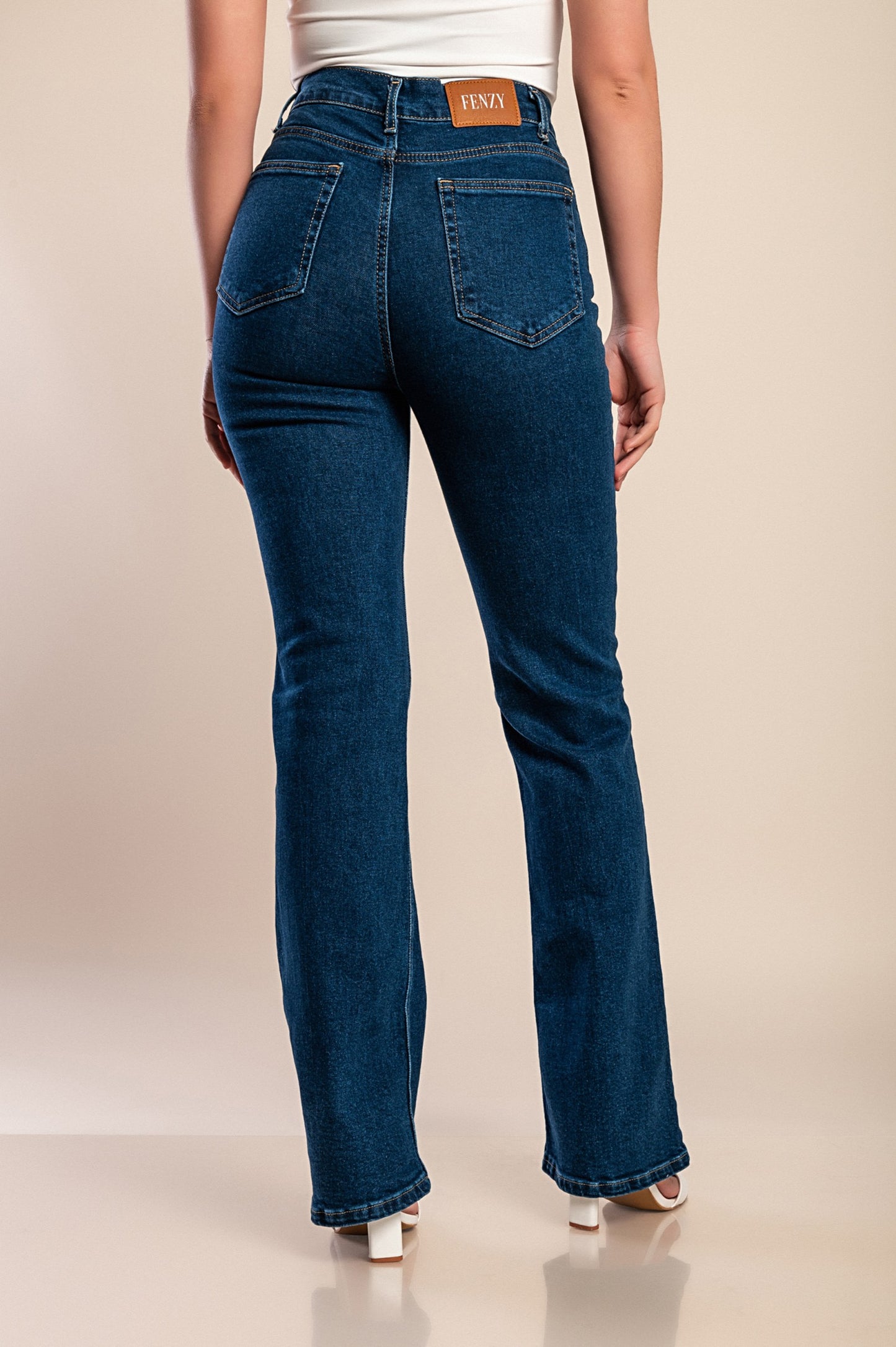 Jeans a zampa d'elefante, blu scuro