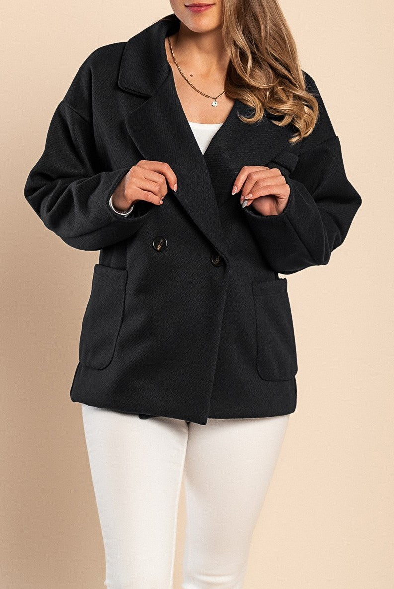 Cappotto elegante e ampio, nero