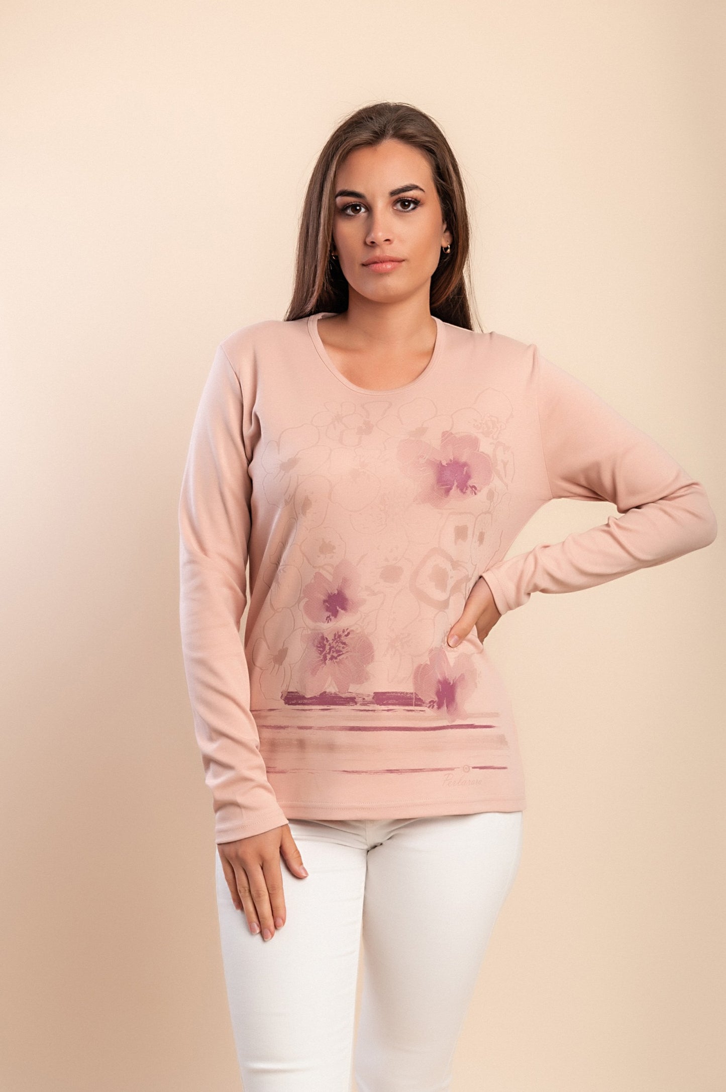 Maglietta a maniche lunghe, rosa chiaro