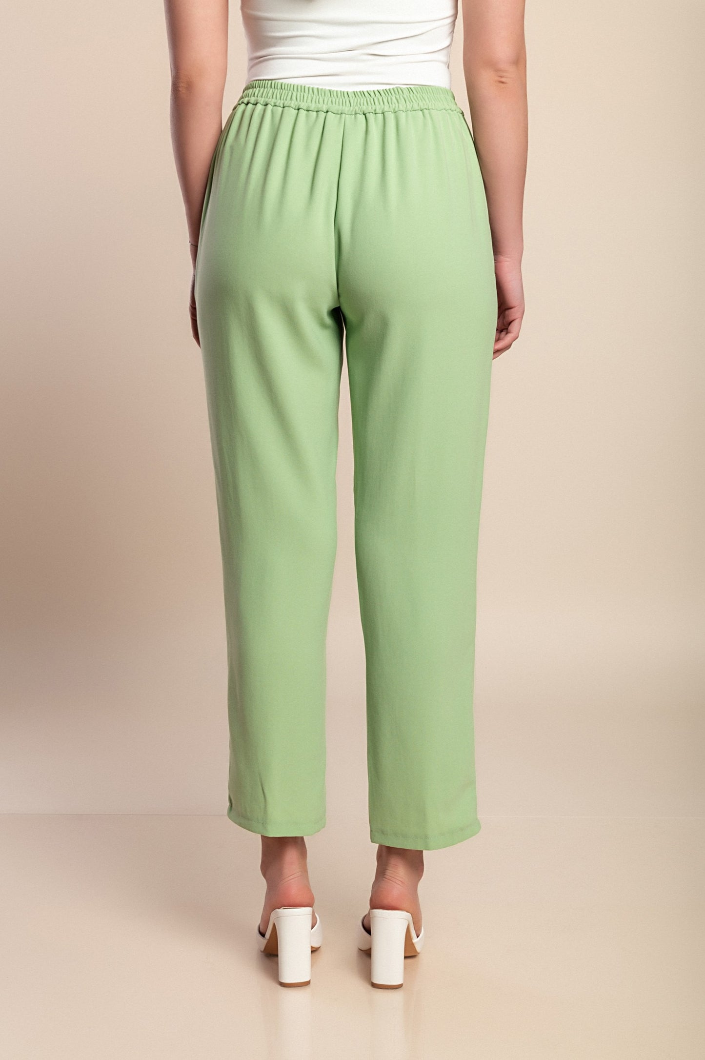 Pantaloni taglie forti 7/8, verde chiaro