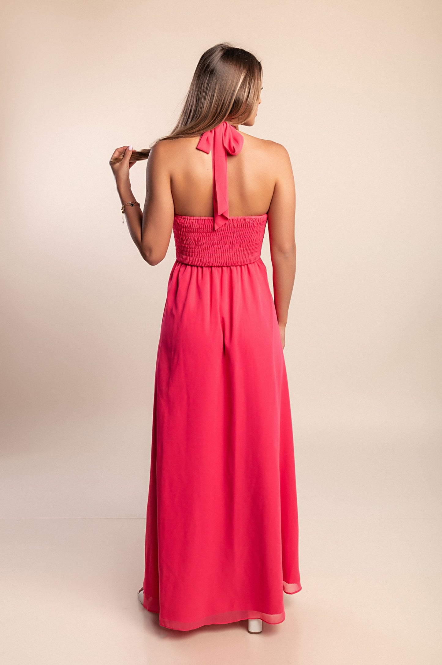 Elegante abito lungo, rosa
