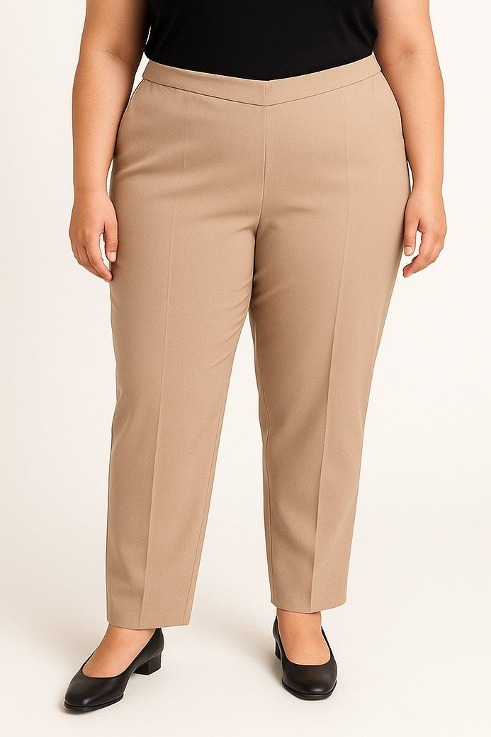 Pantaloni eleganti taglie forti, marroni