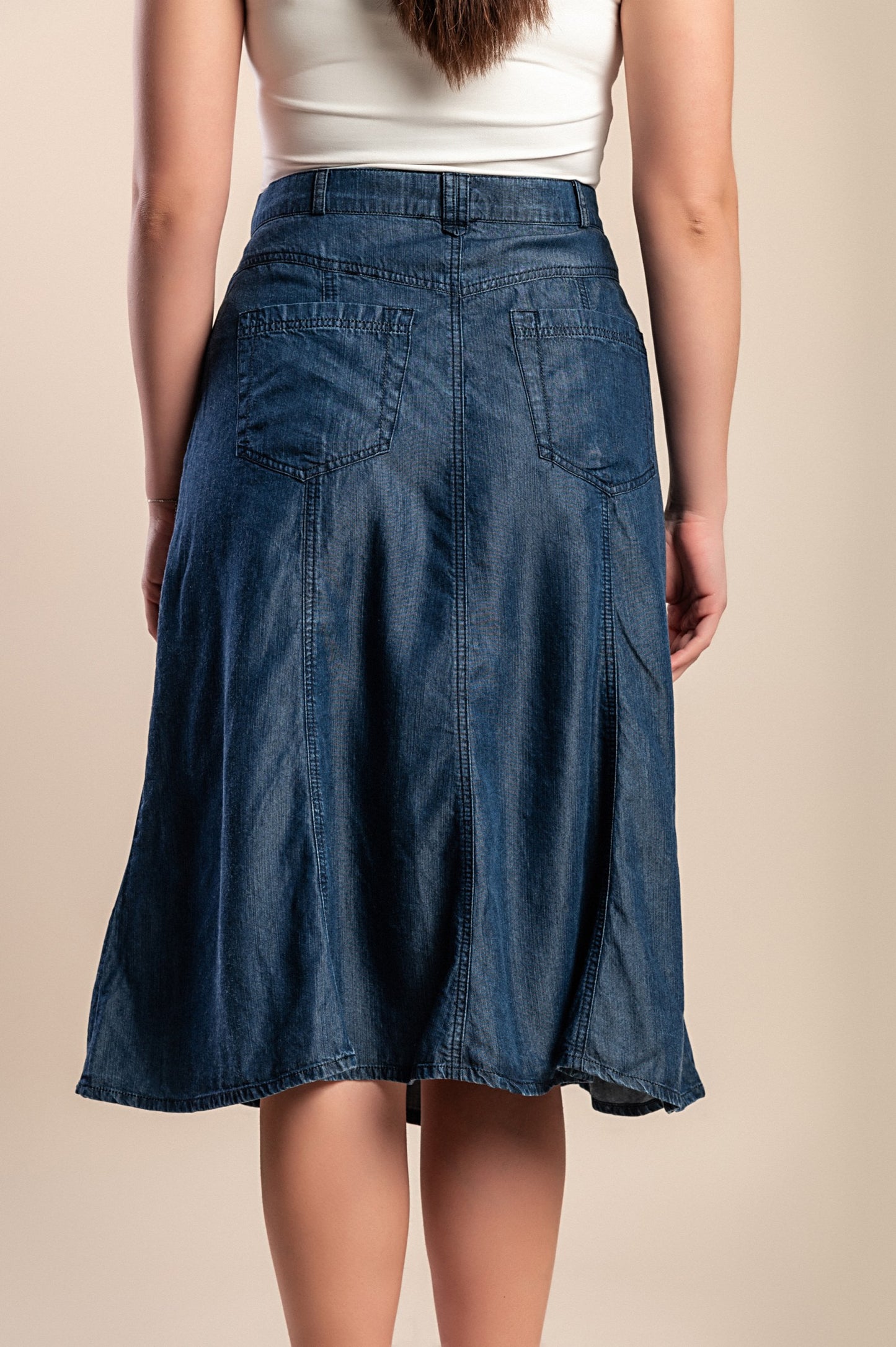 Gonna midi taglie forti, blu