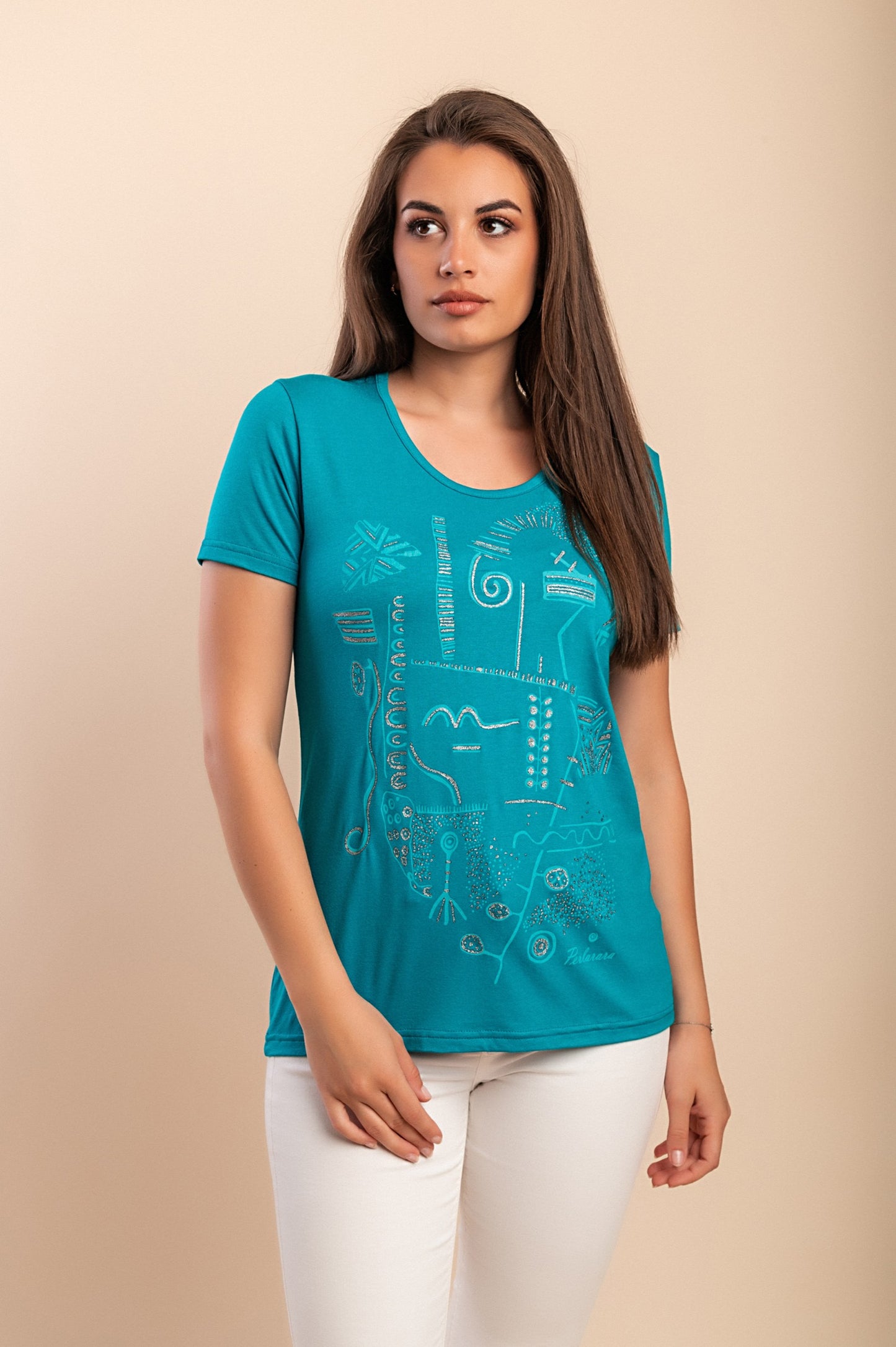 T-shirt stampata, arancione