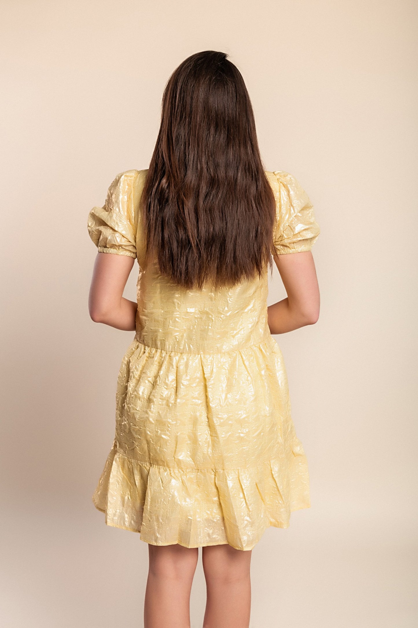 Miniabito a maniche corte, giallo