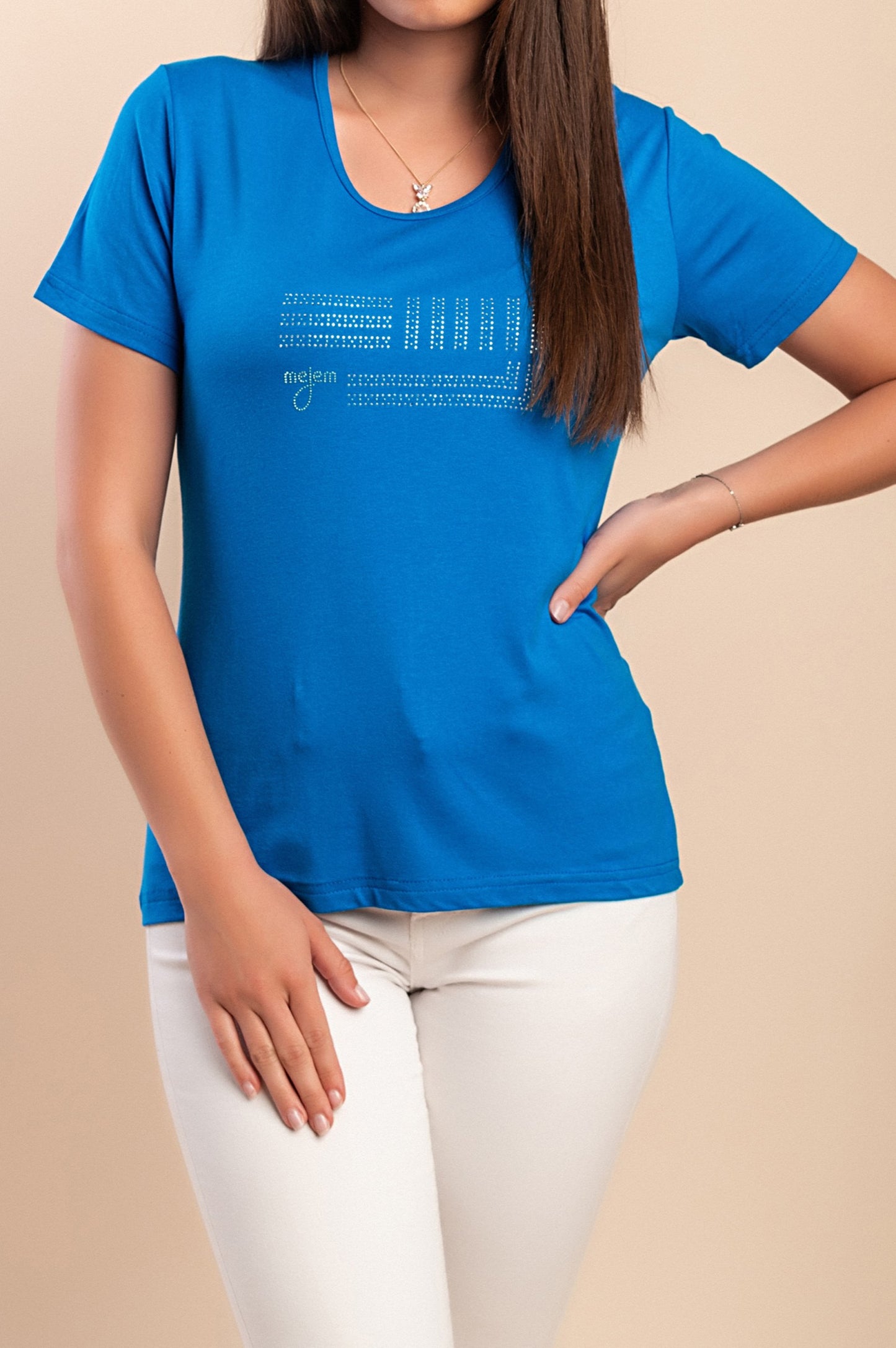 T-shirt in viscosa, blu reale