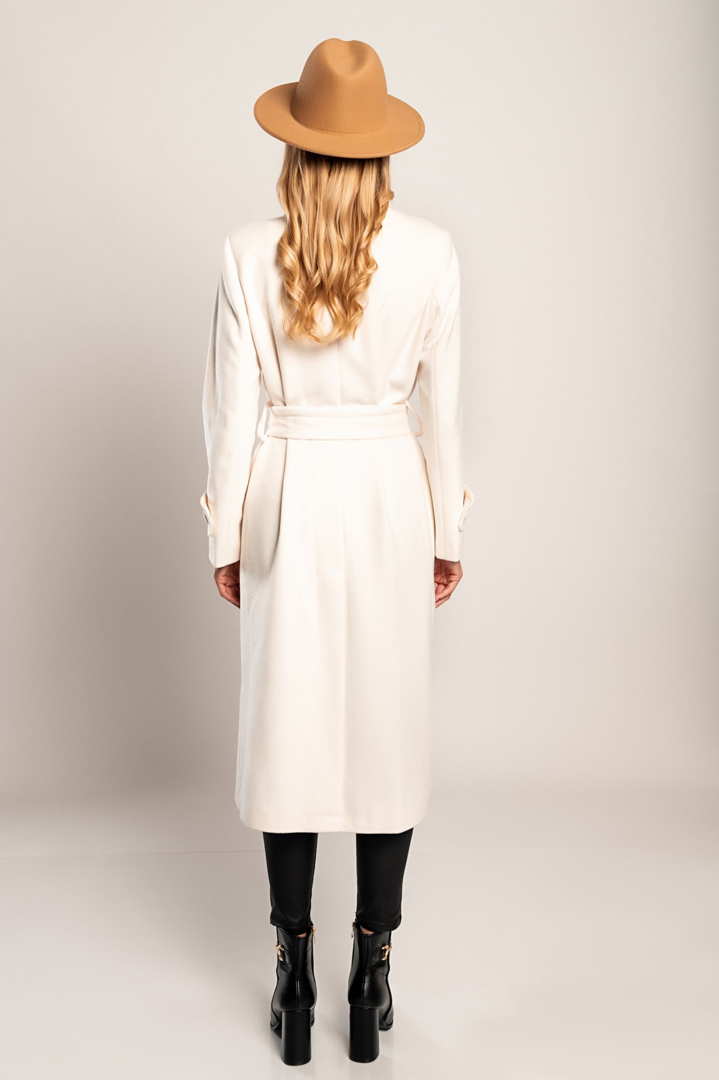 Cappotto lungo elegante Canossa, panna