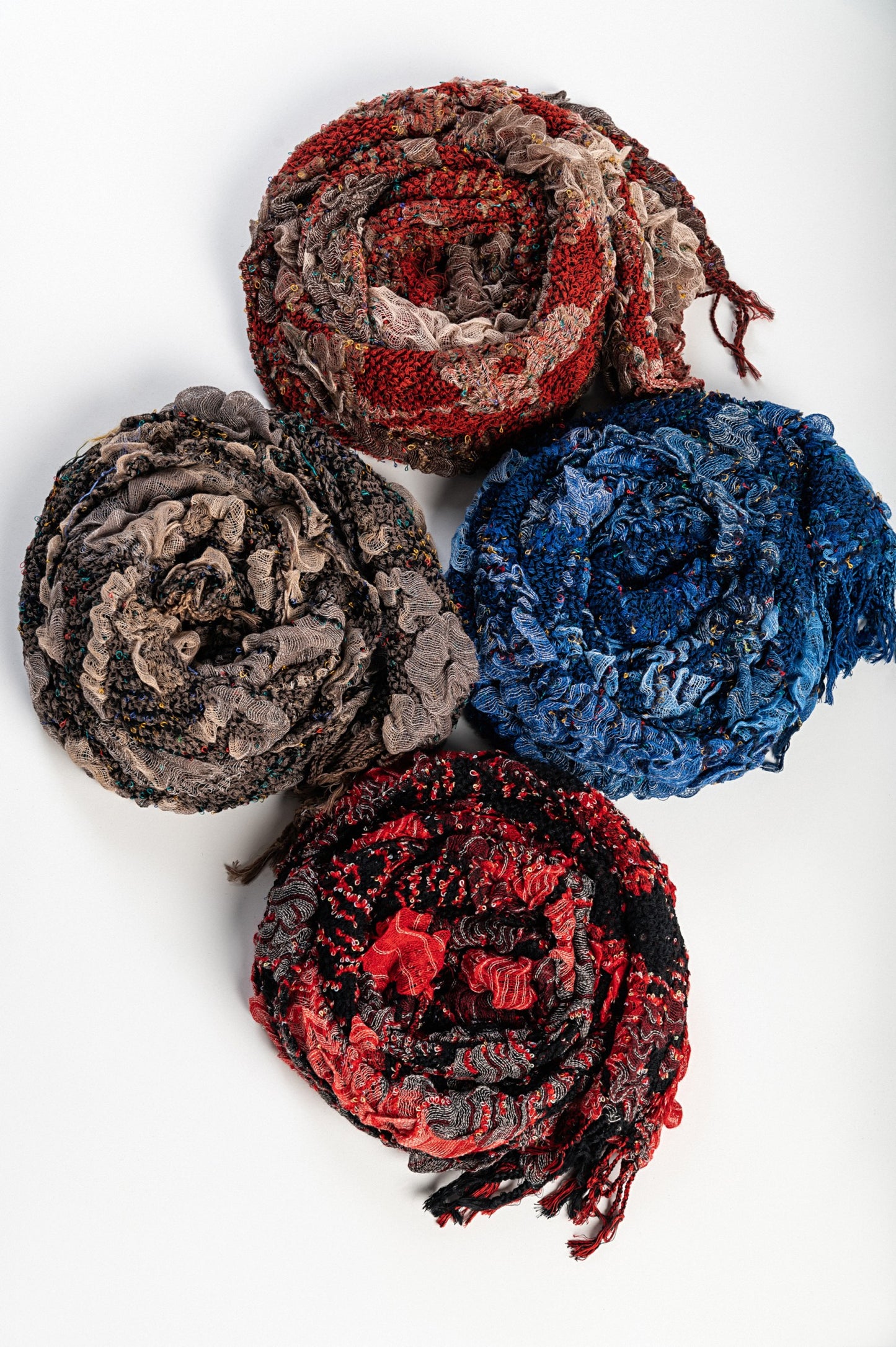 Set di 4 sciarpe, multicolore
