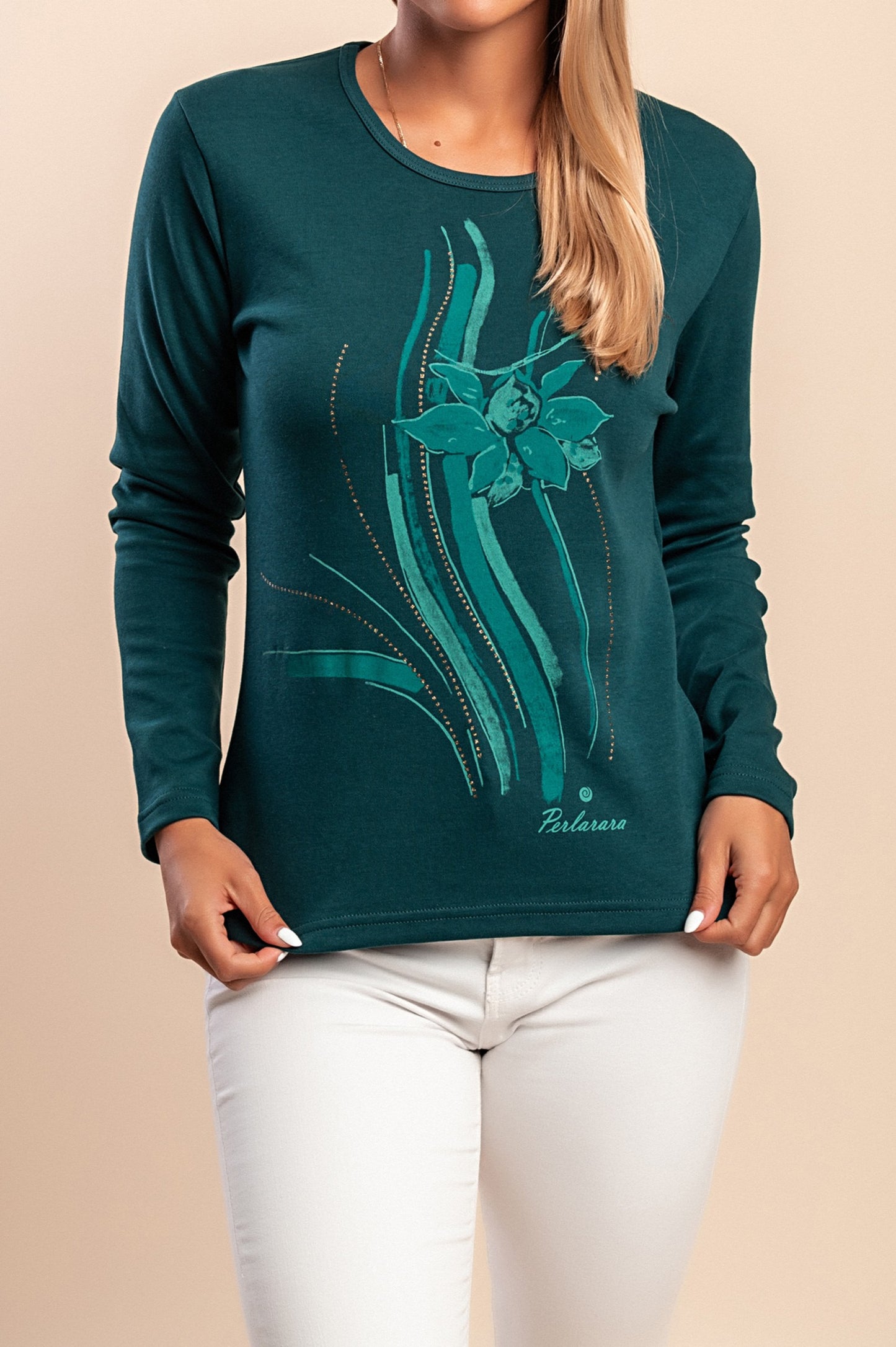 Maglia in cotone a maniche lunghe, marrone