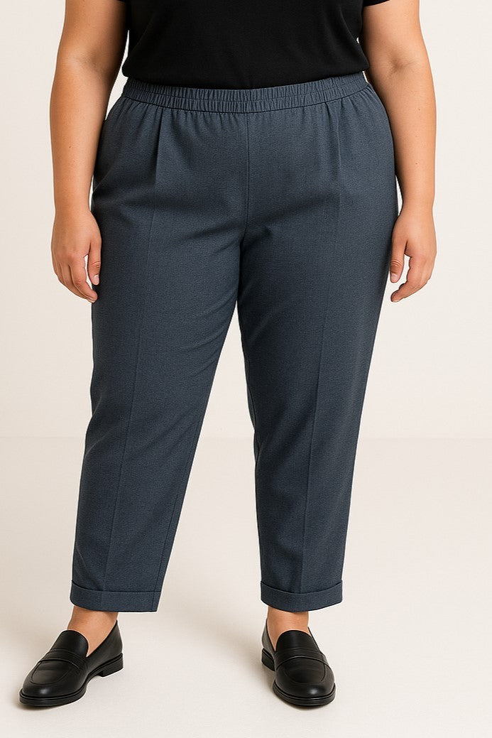 Pantaloni eleganti taglie forti, blu