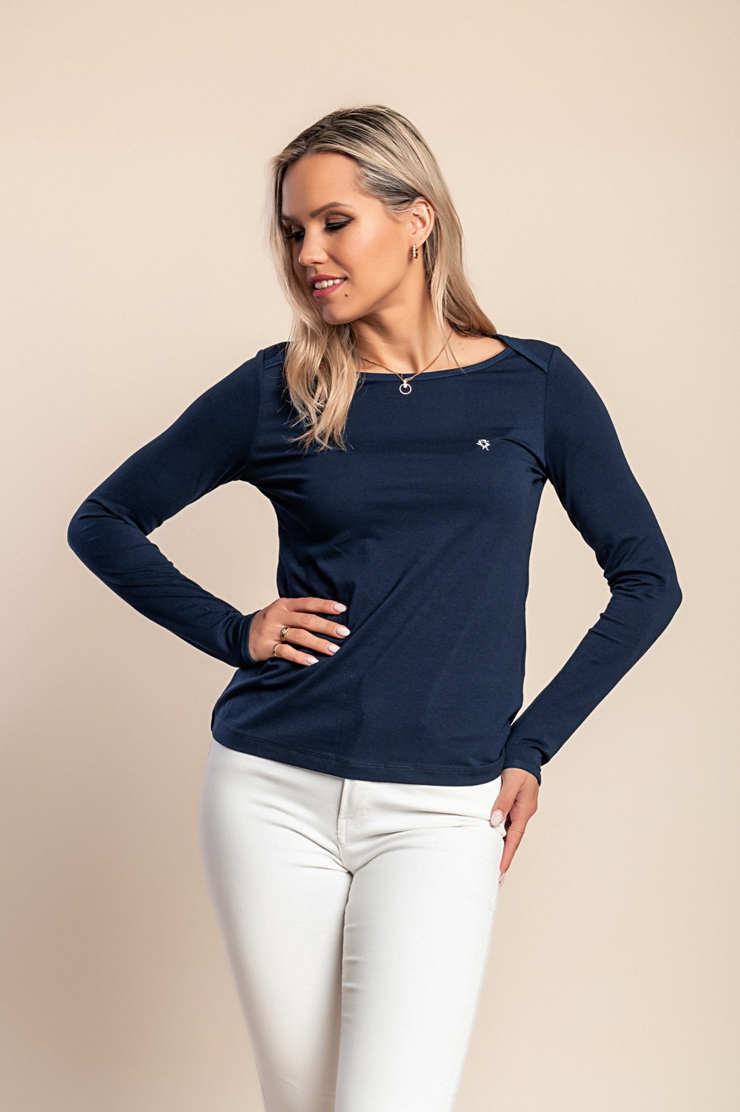 Maglia a maniche lunghe, blu scuro