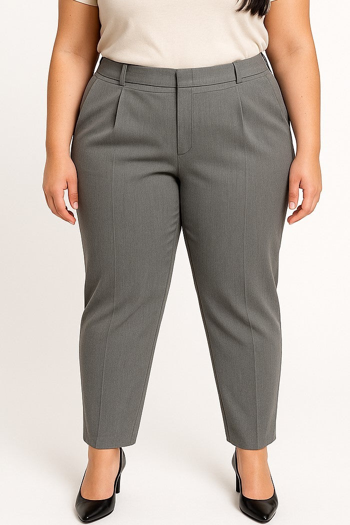 Pantaloni eleganti taglie forti, grigi
