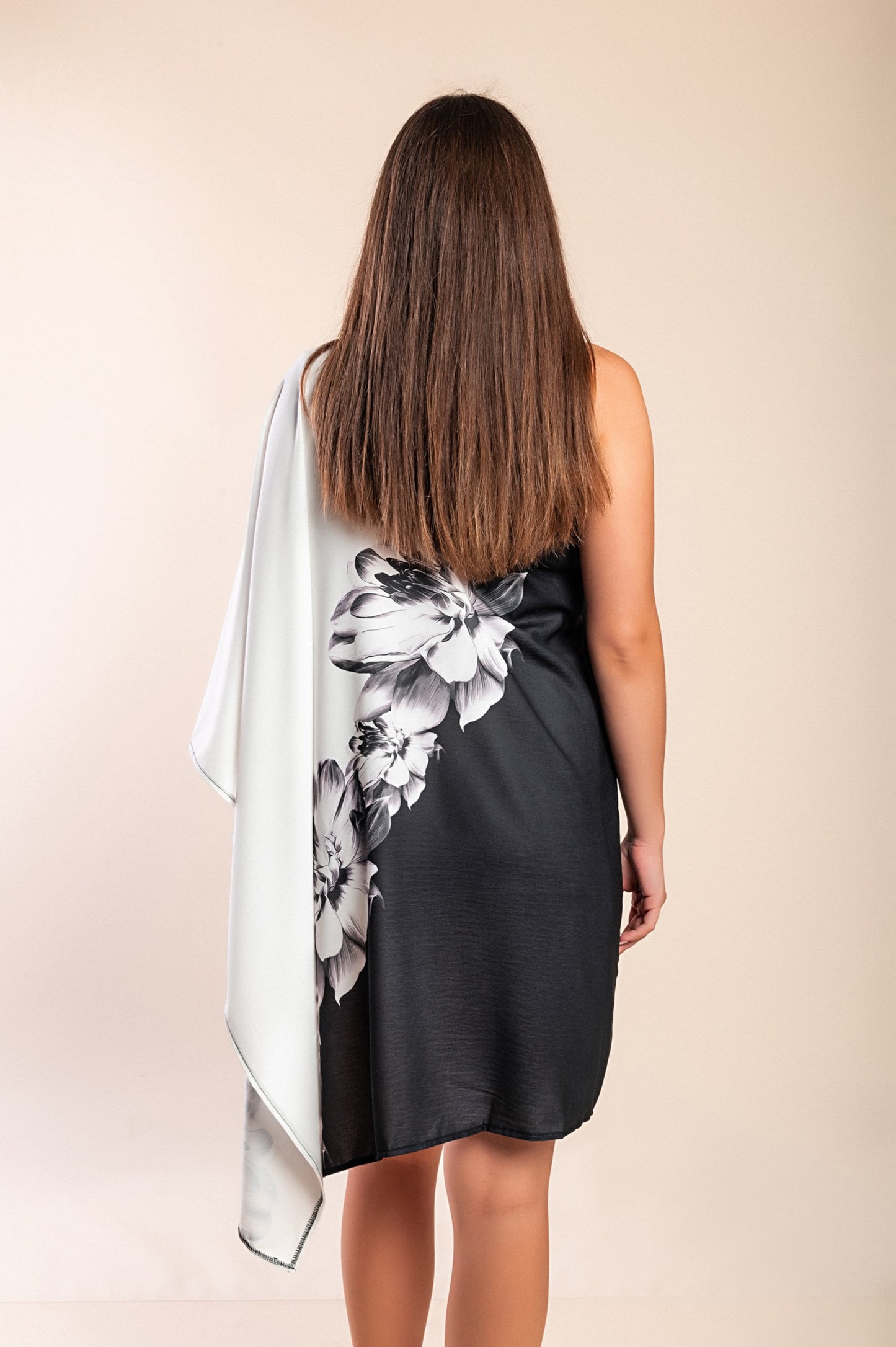 Mini elegante vestito con stampa, rossa