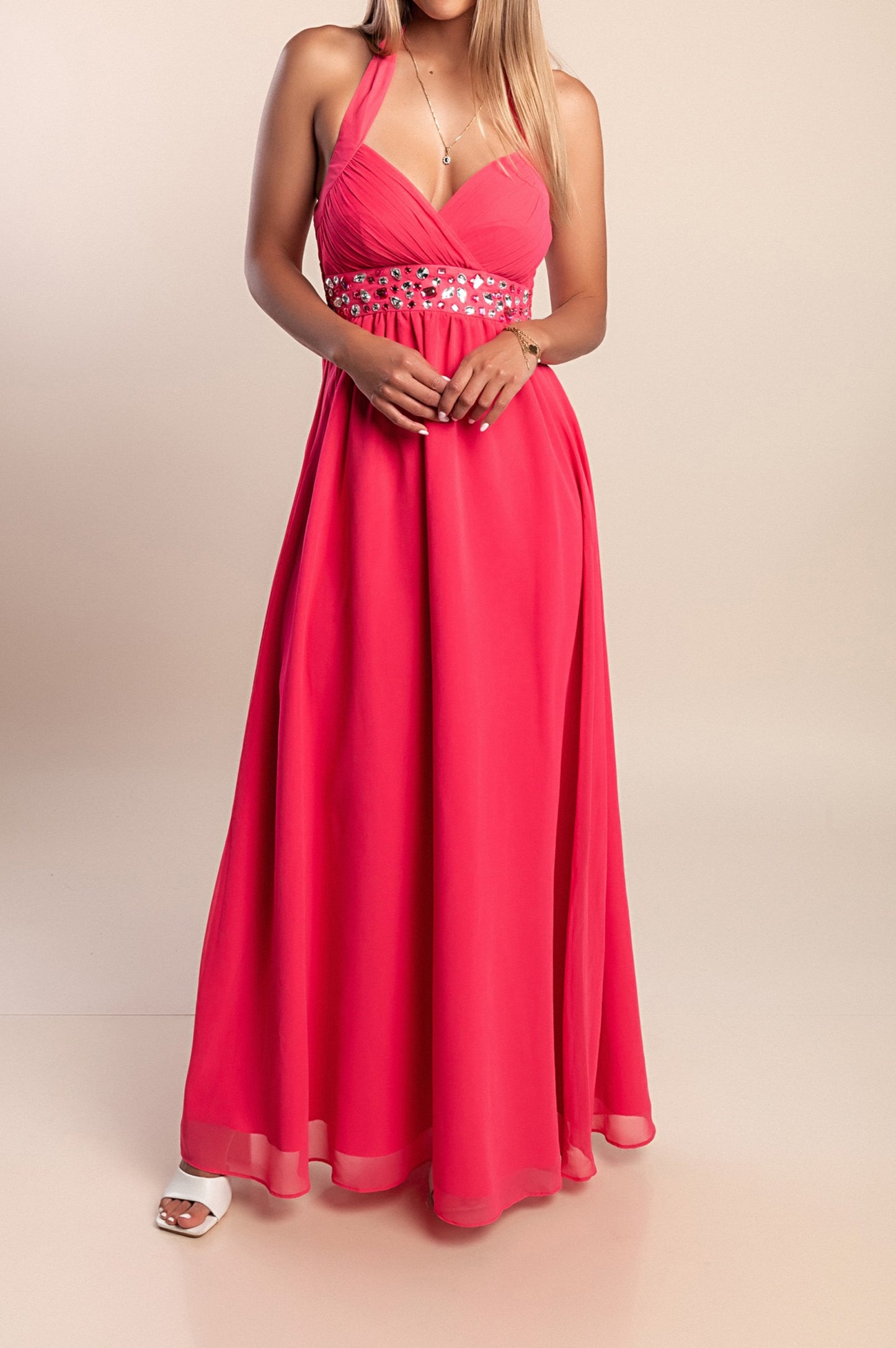 Elegante abito lungo, rosa