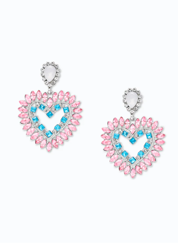 Eleganti orecchini con strass, rosa