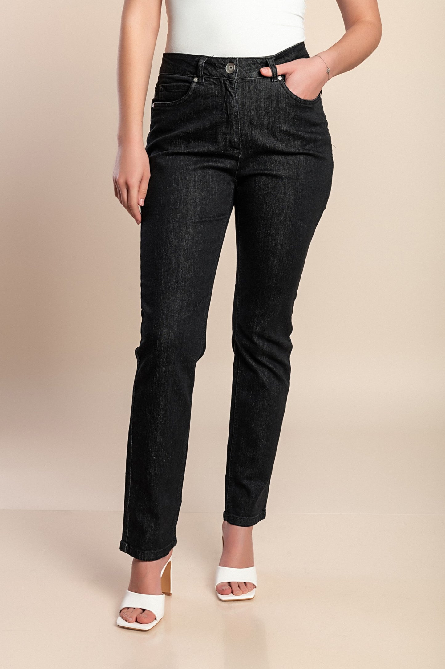 Jeans skinny taglie forti, neri