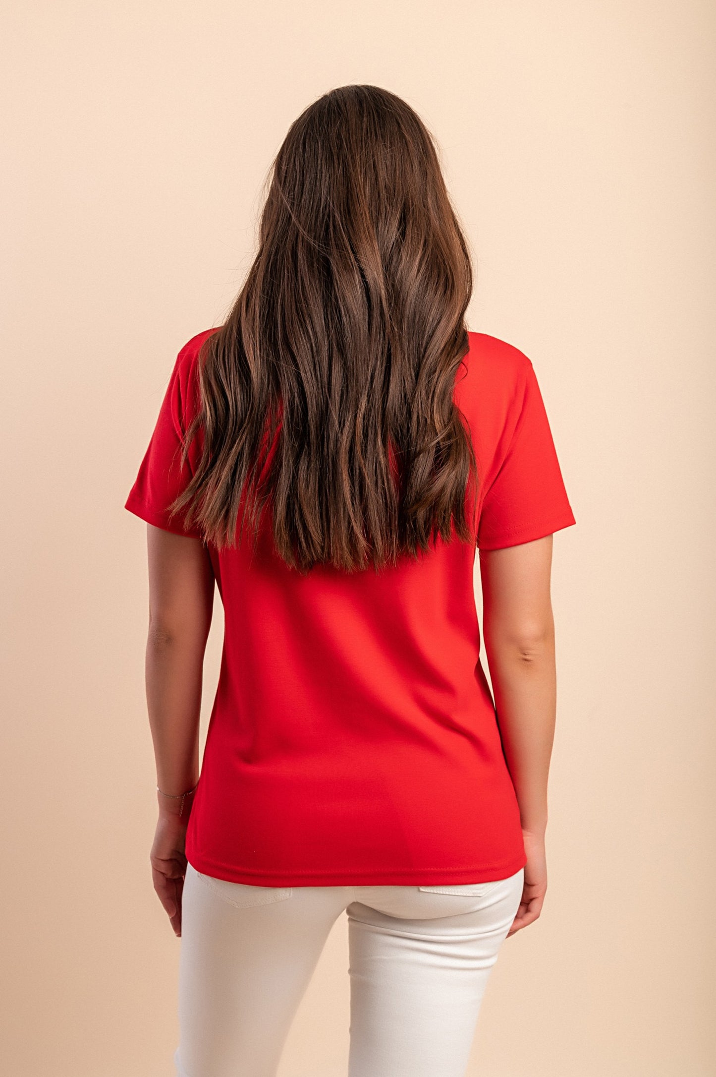 T-shirt a maniche corte in cotone, beige