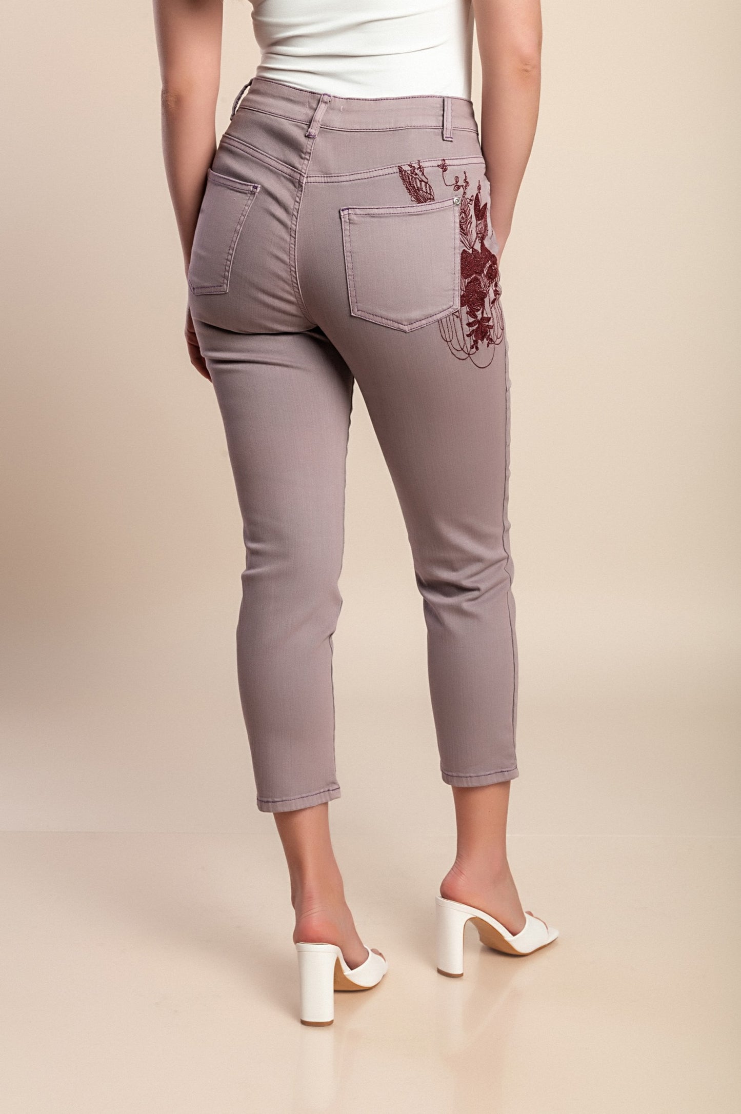 Pantaloni di cotone taglie forti, viola