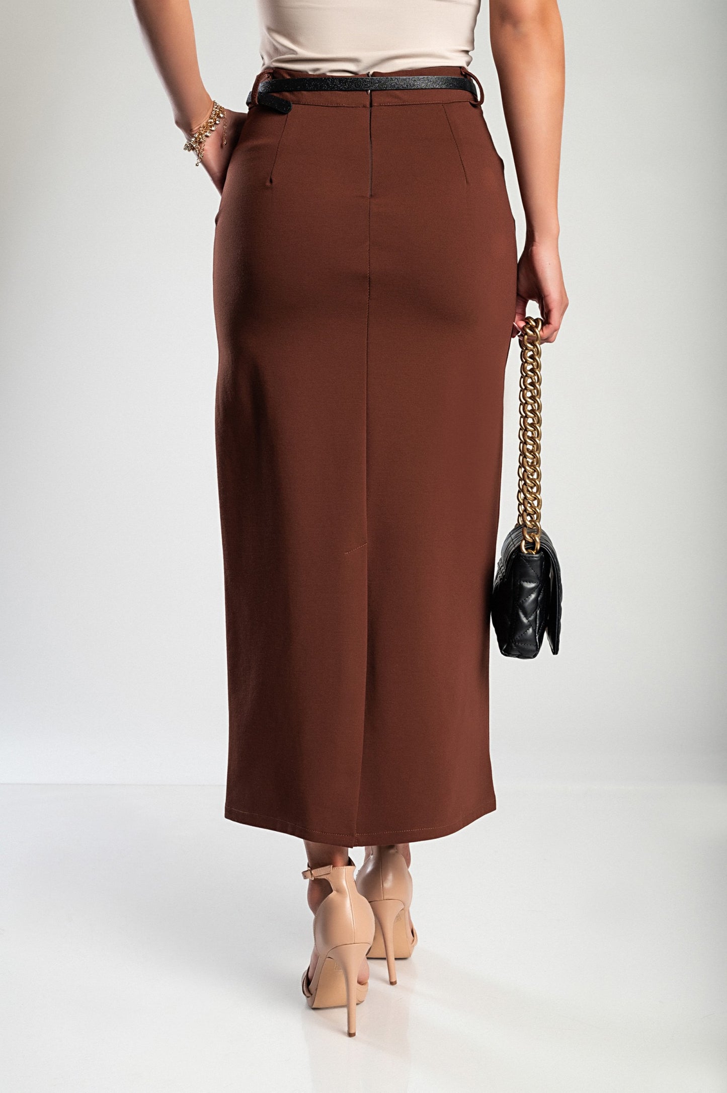 Gonna midi elegante, nera