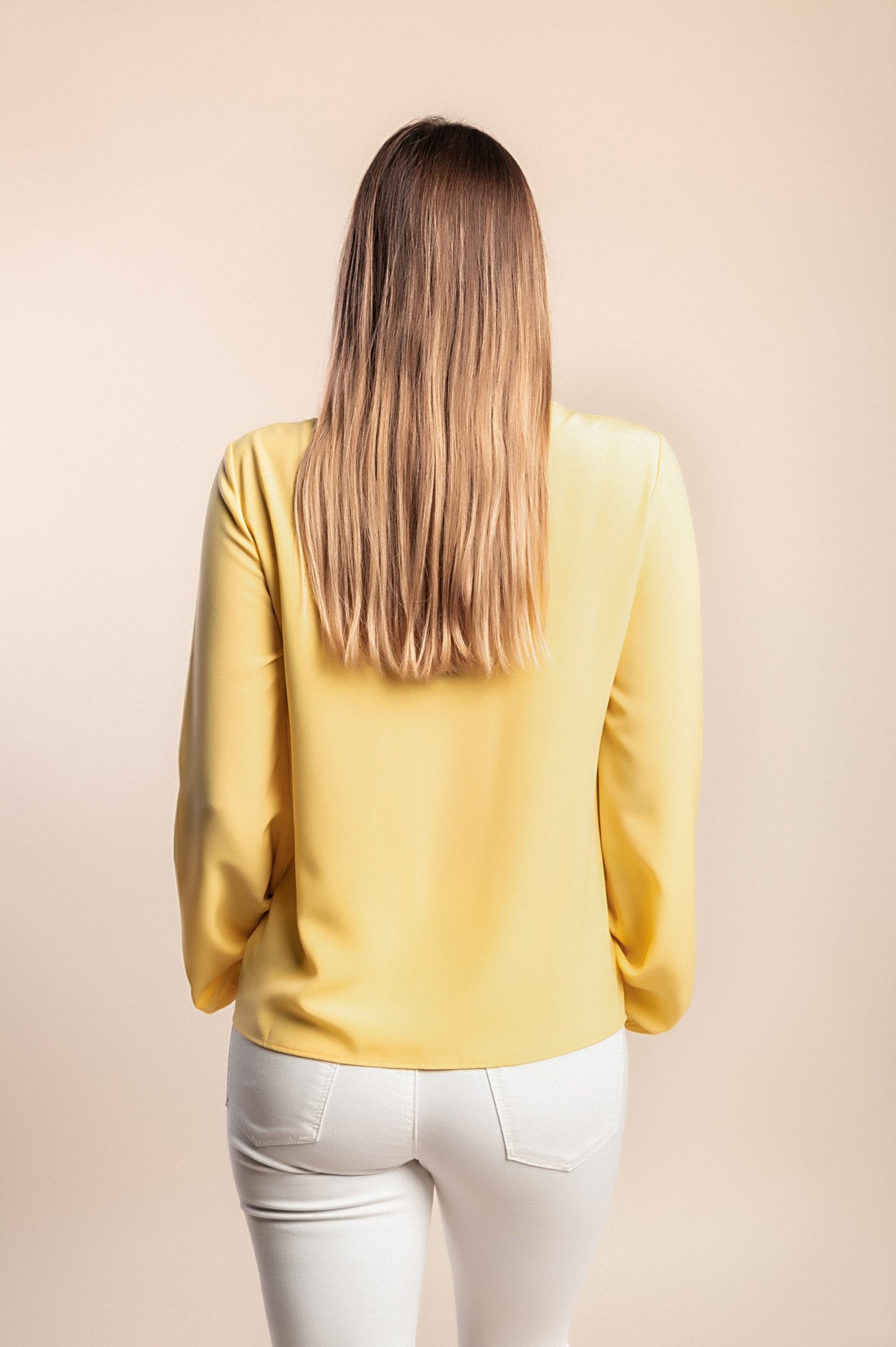 Camicetta con scollatura, gialla