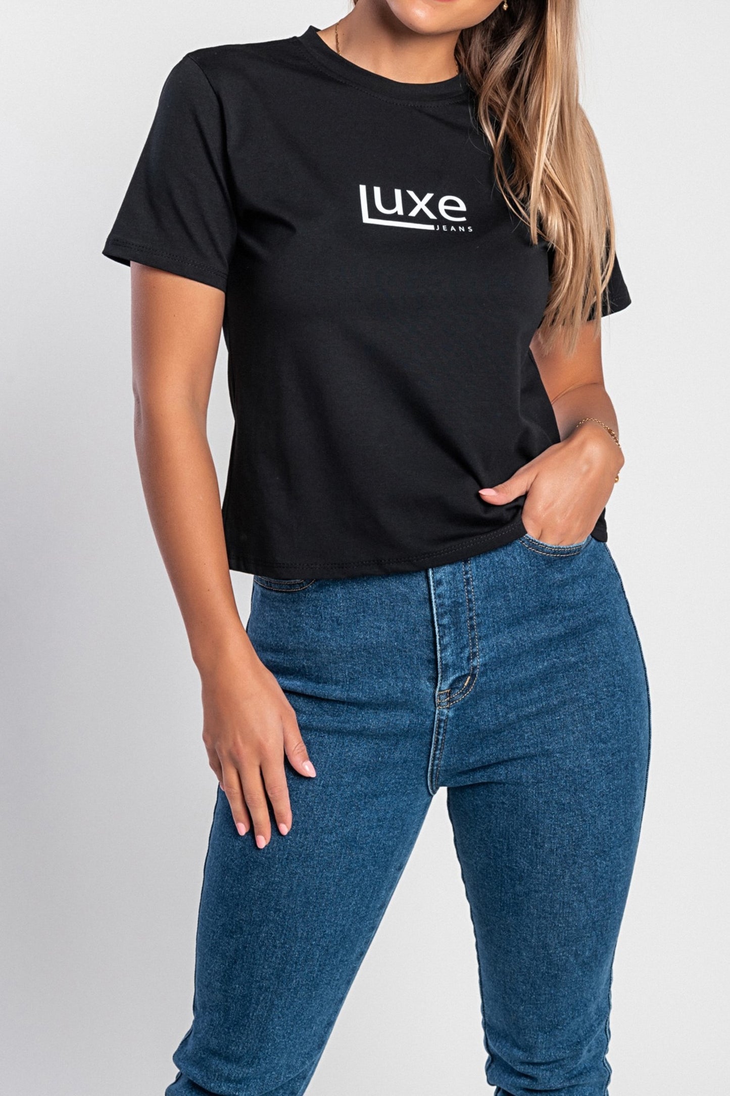 "Luxe-jeans" 40K T-shirt in cotone con stampa del logo