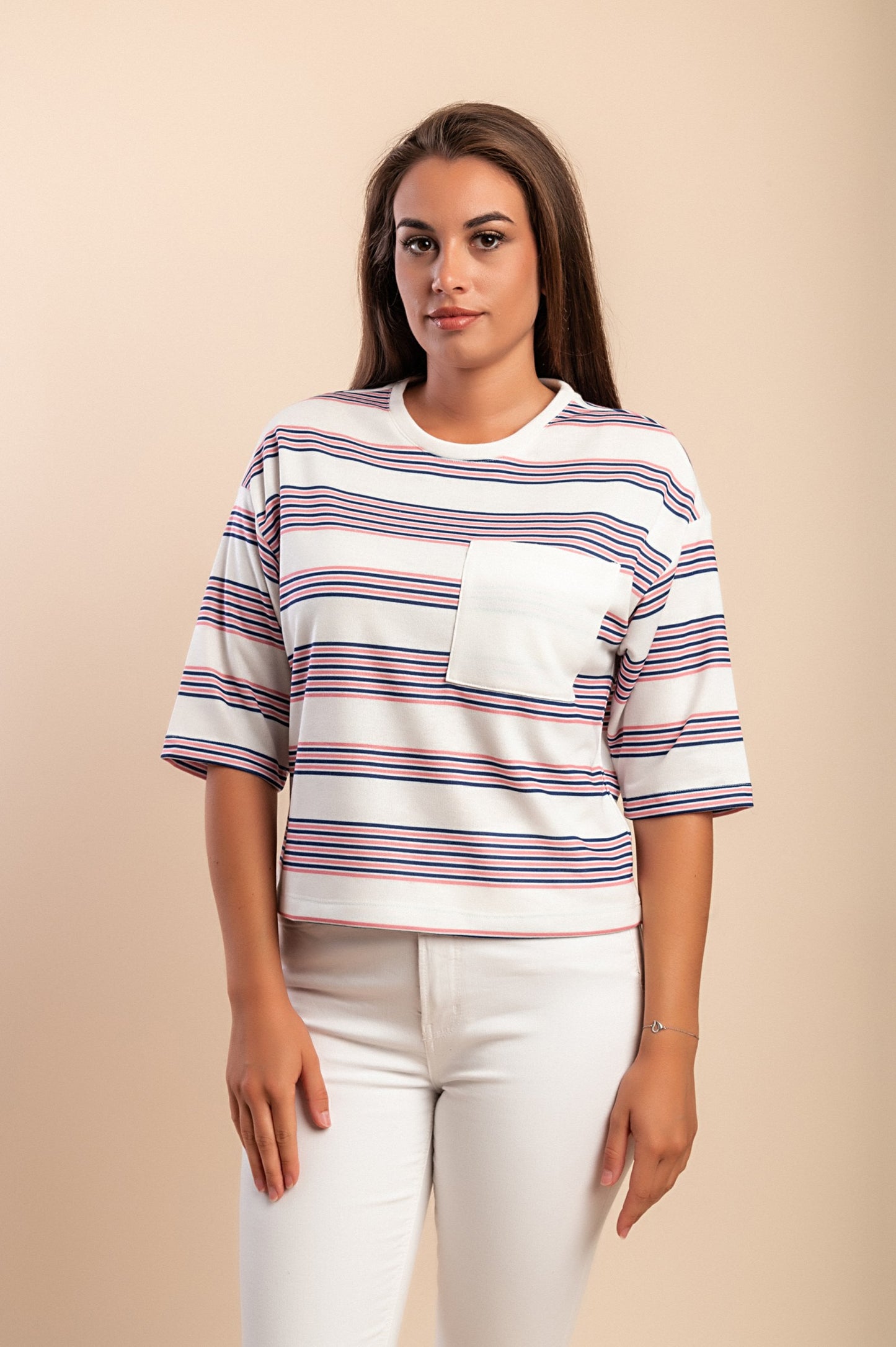 Camicia a righe, bianca