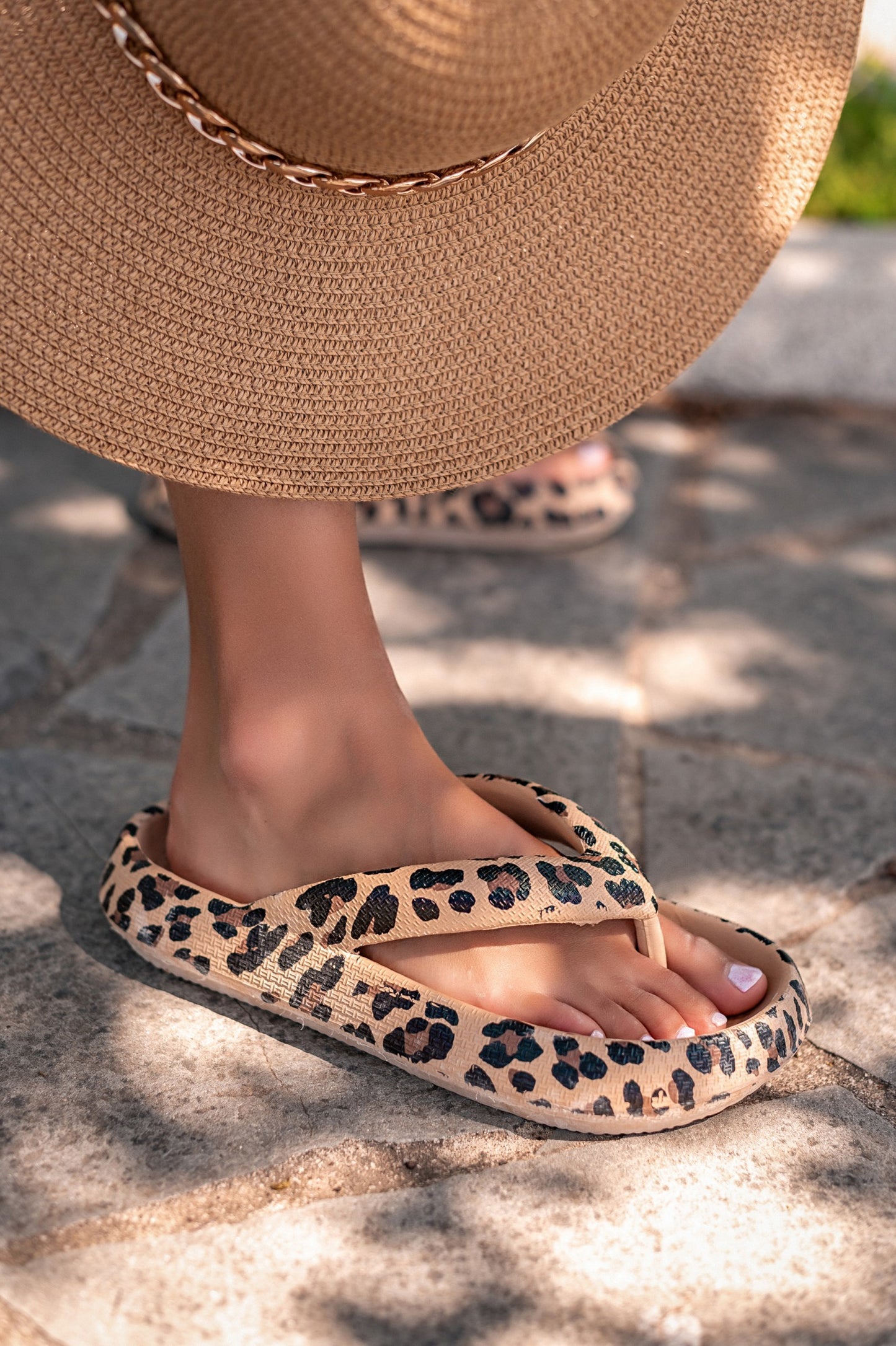 Infradito stampa leopardo, leopardo