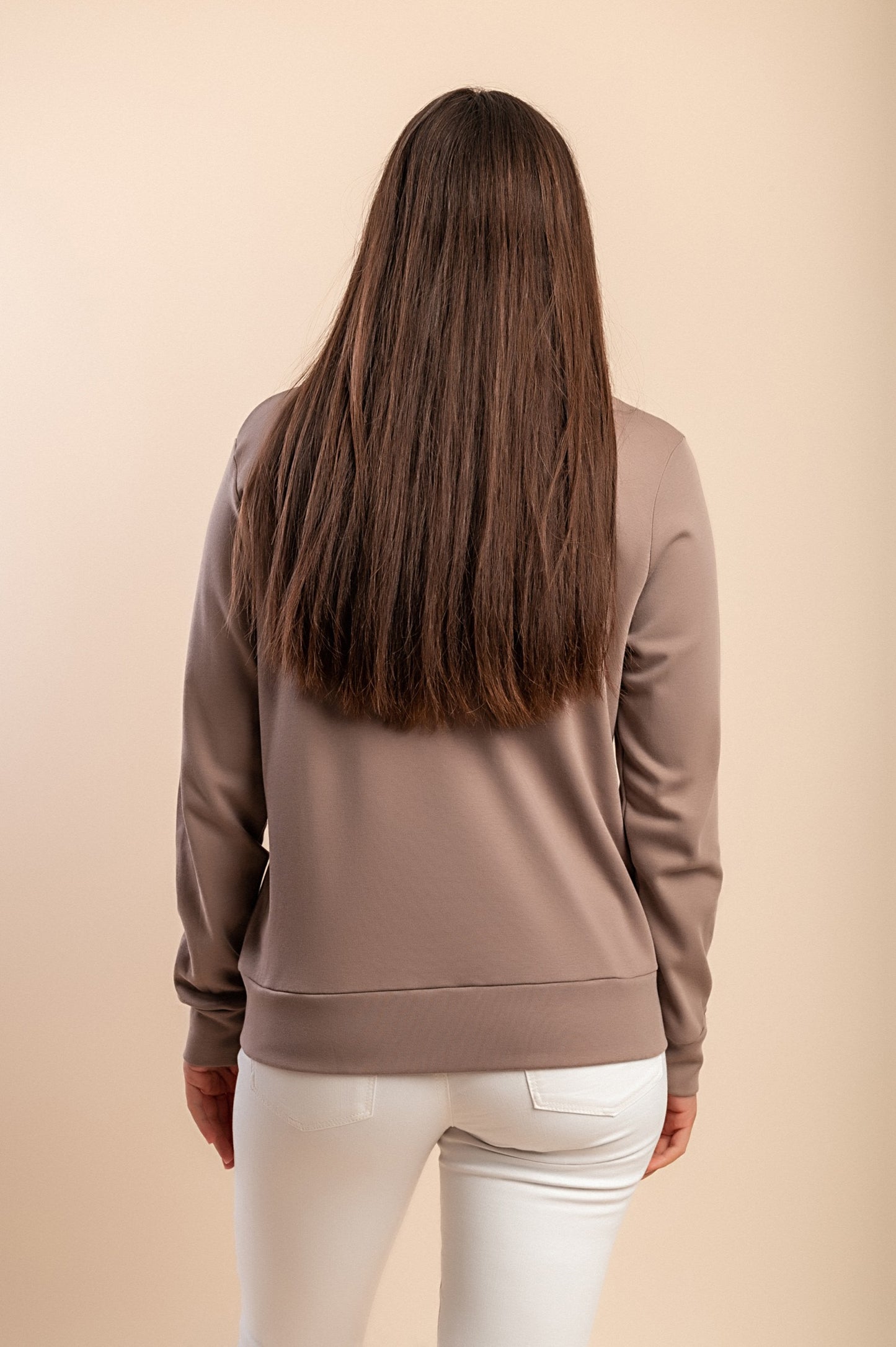 Felpa con zip in cotone, nera