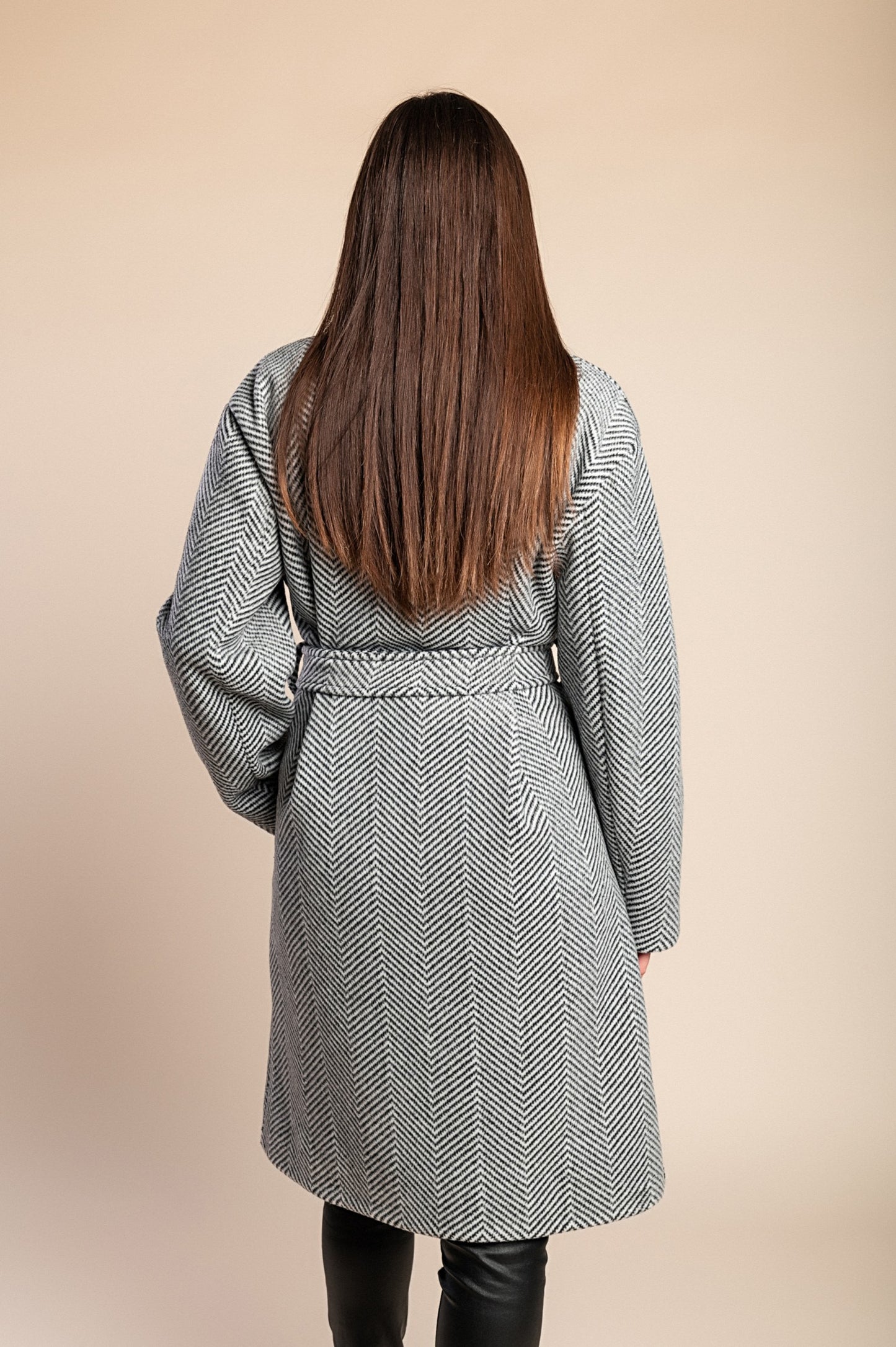 Elegante cappotto abbottonato, grigio chiaro