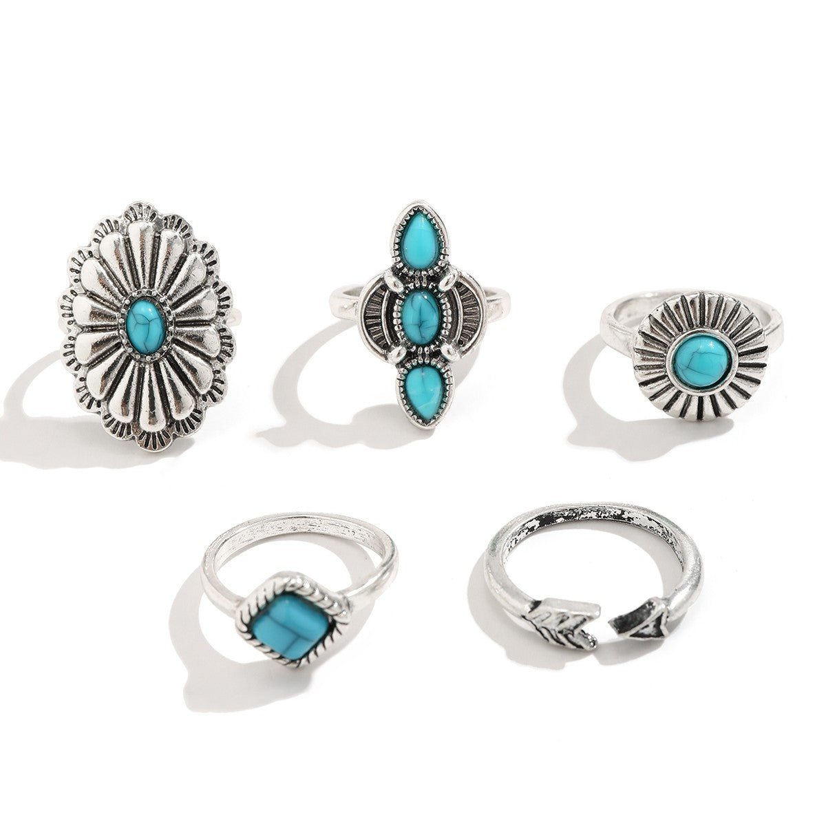 Set di anelli, colore argento