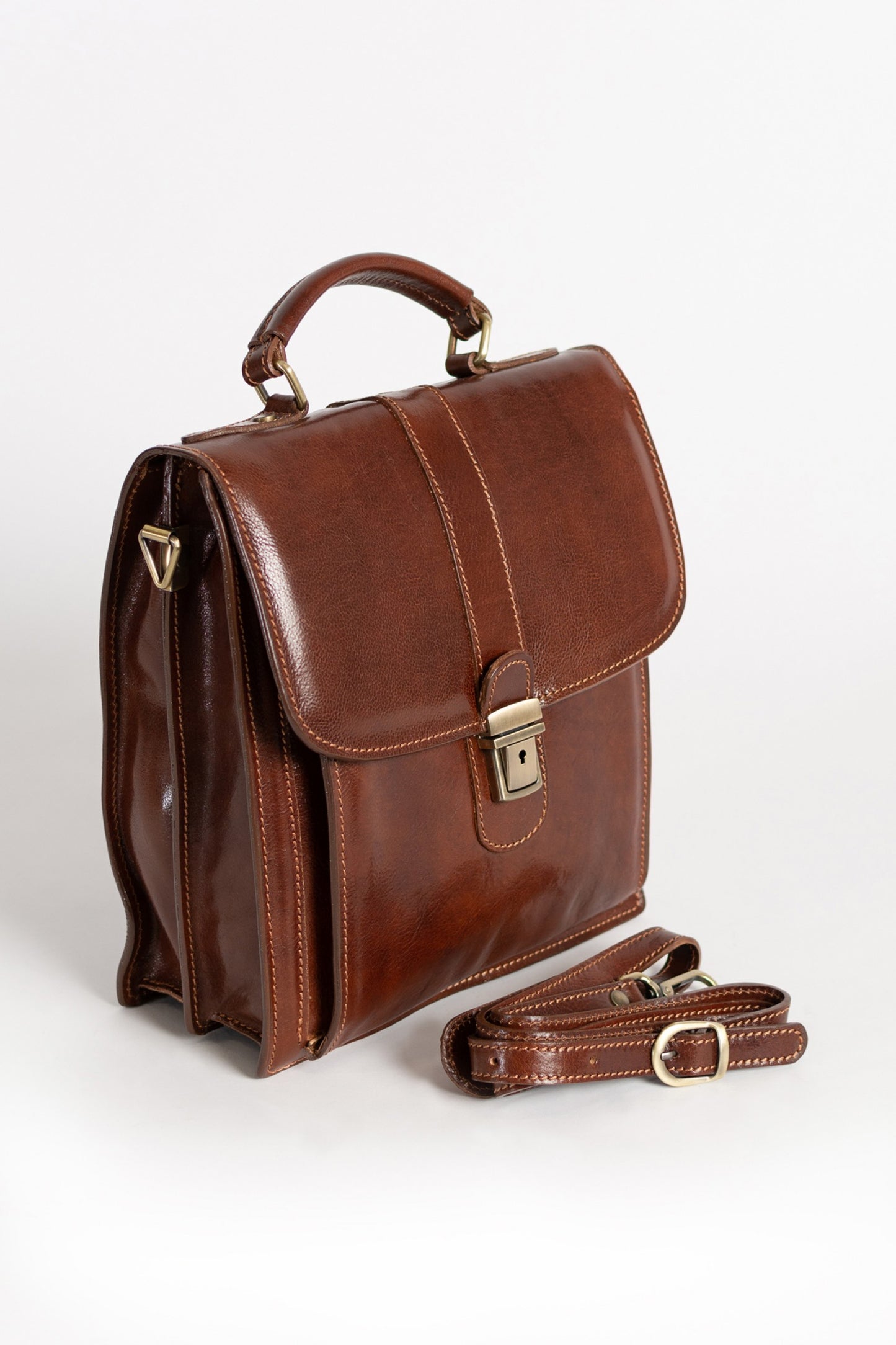 Borsa in pelle naturale Afrodita, marrone