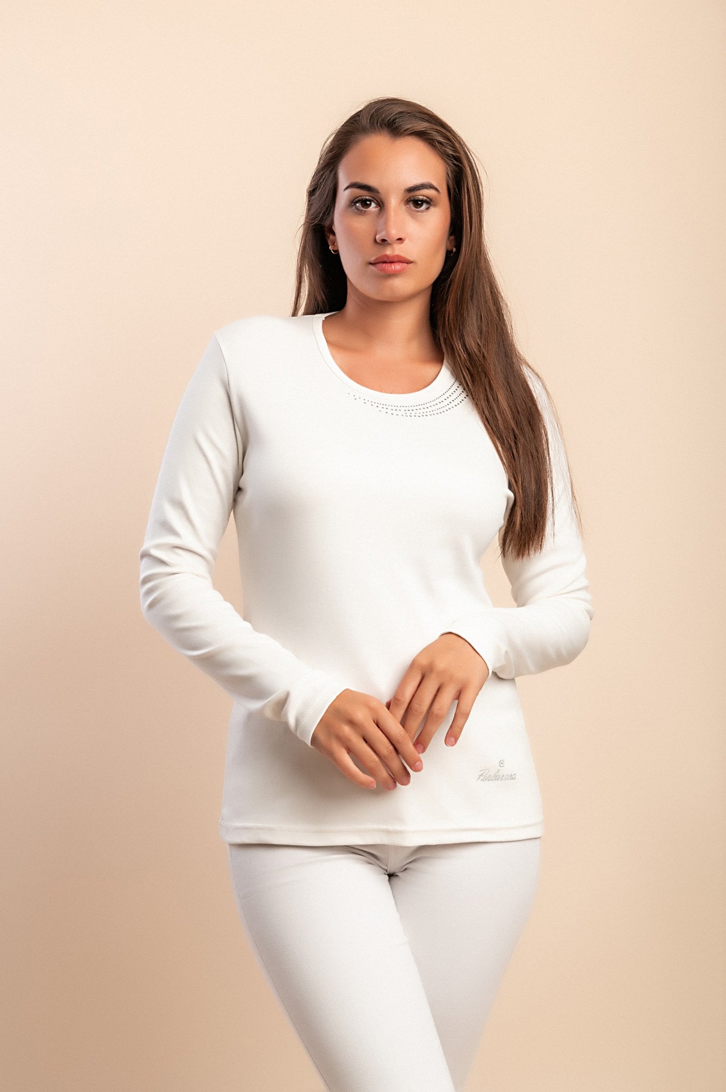 Maglia in cotone a maniche lunghe, marrone