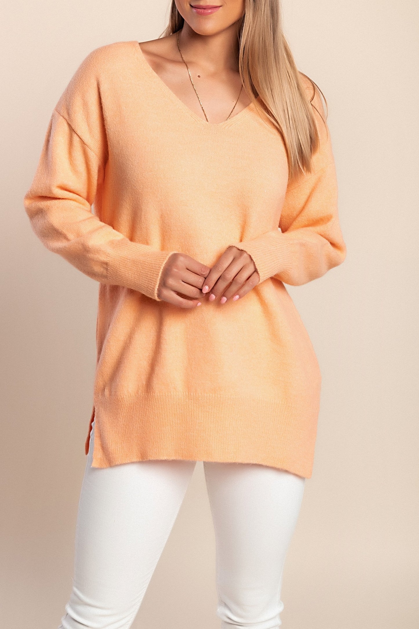 Maglione oversize, albicocca