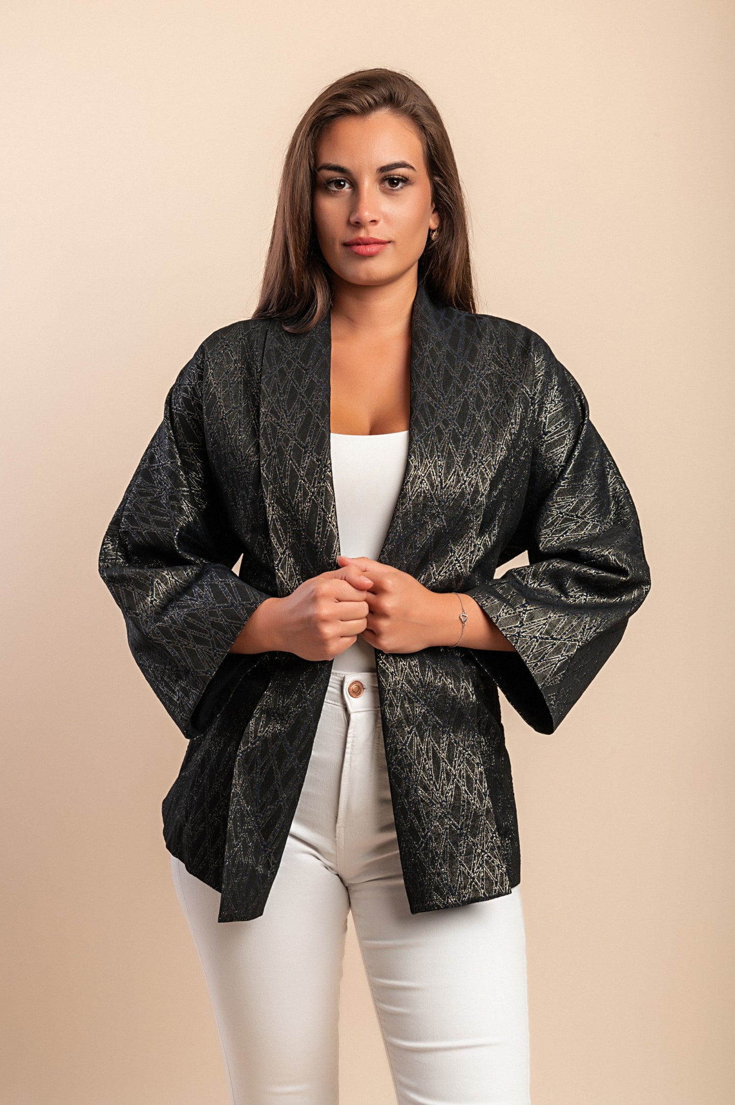 Elegante blazer con maniche larghe, nero