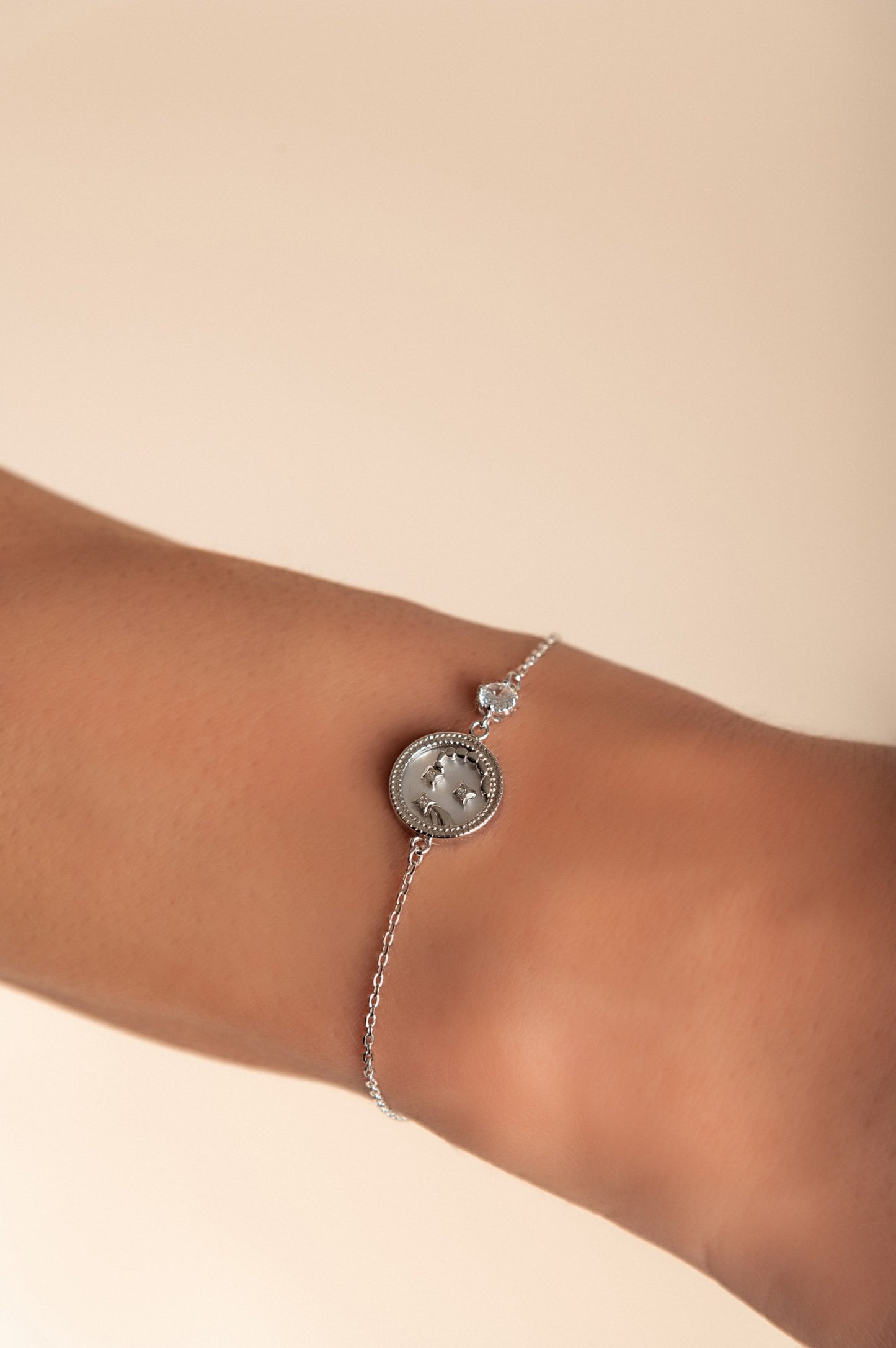 Bracciale con pendente, SCORPIONE, argento