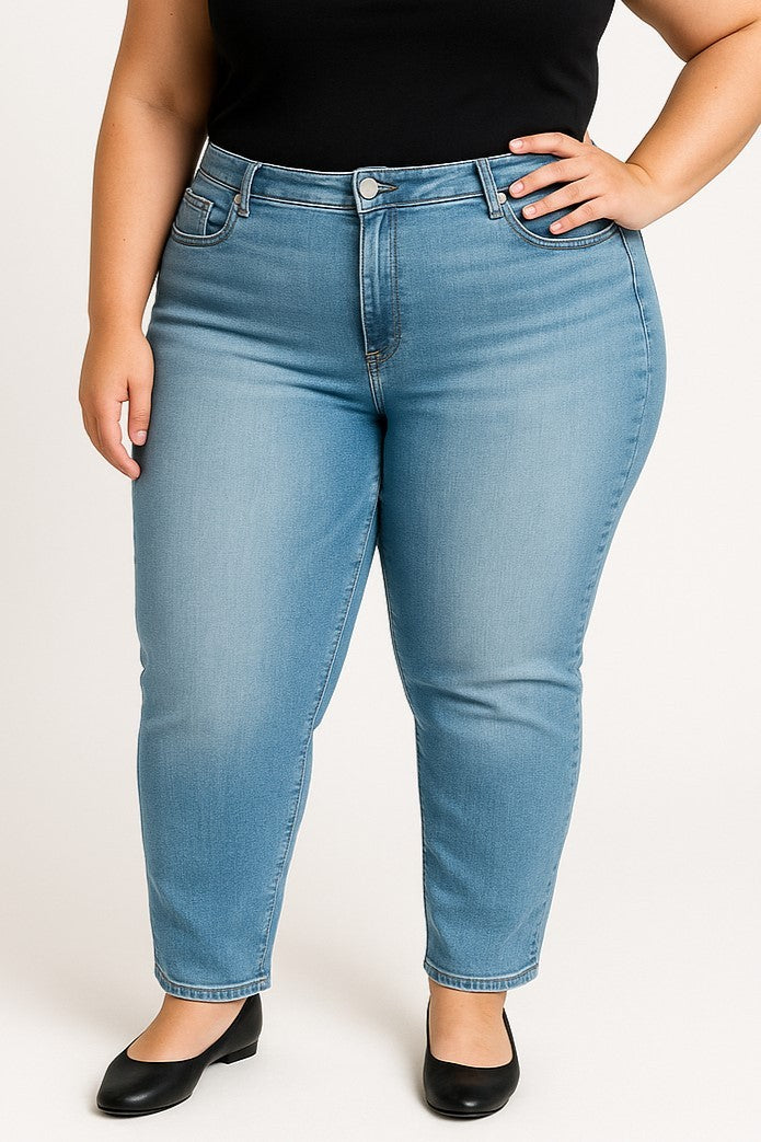 Jeans taglie forti, azzurro chiaro