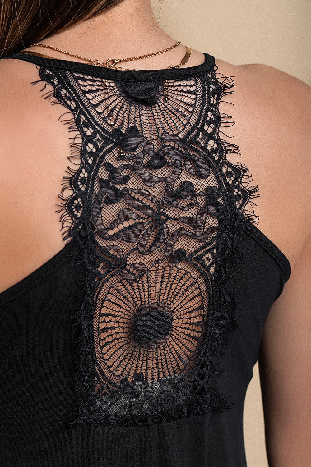 VESTITO MAXI CON PIZZO PRIMAROSA, NERO