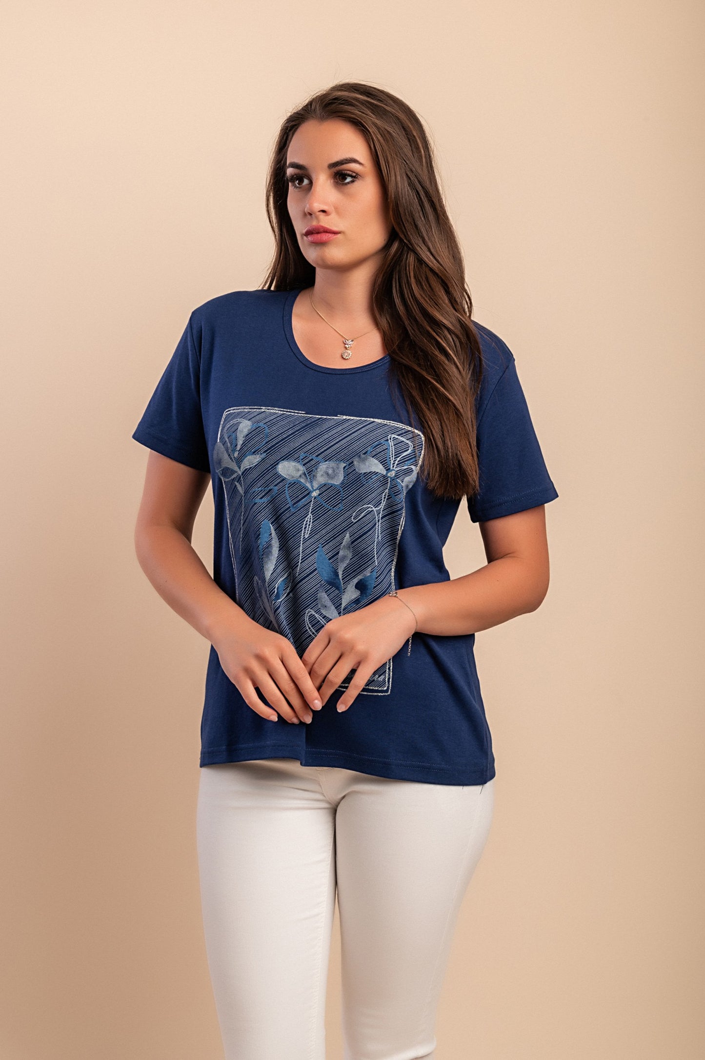 T-shirt in cotone con stampa, bianca