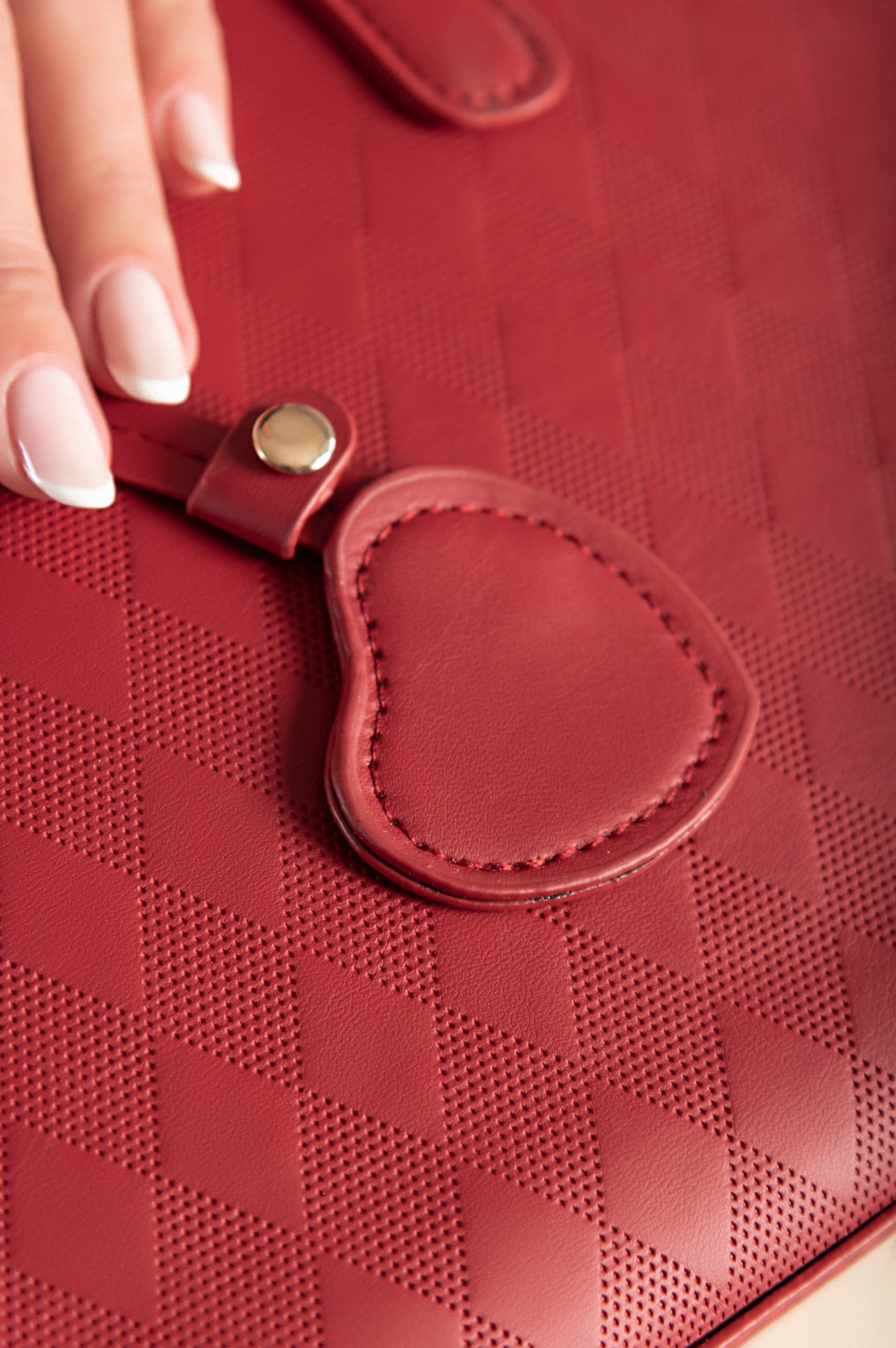 Borsa a mano in combinazione bicolore, bianco