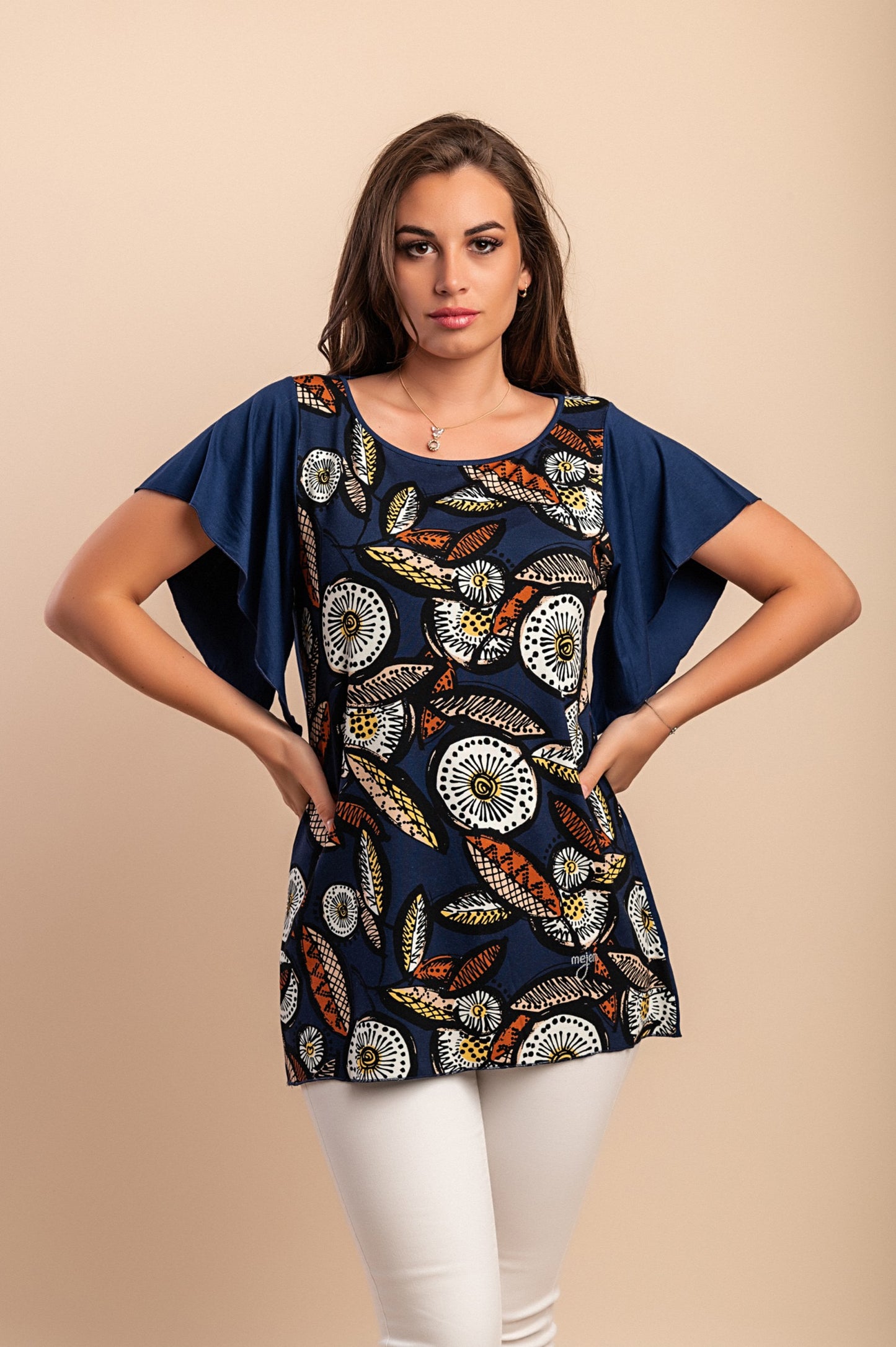 T-shirt stampata, blu scuro