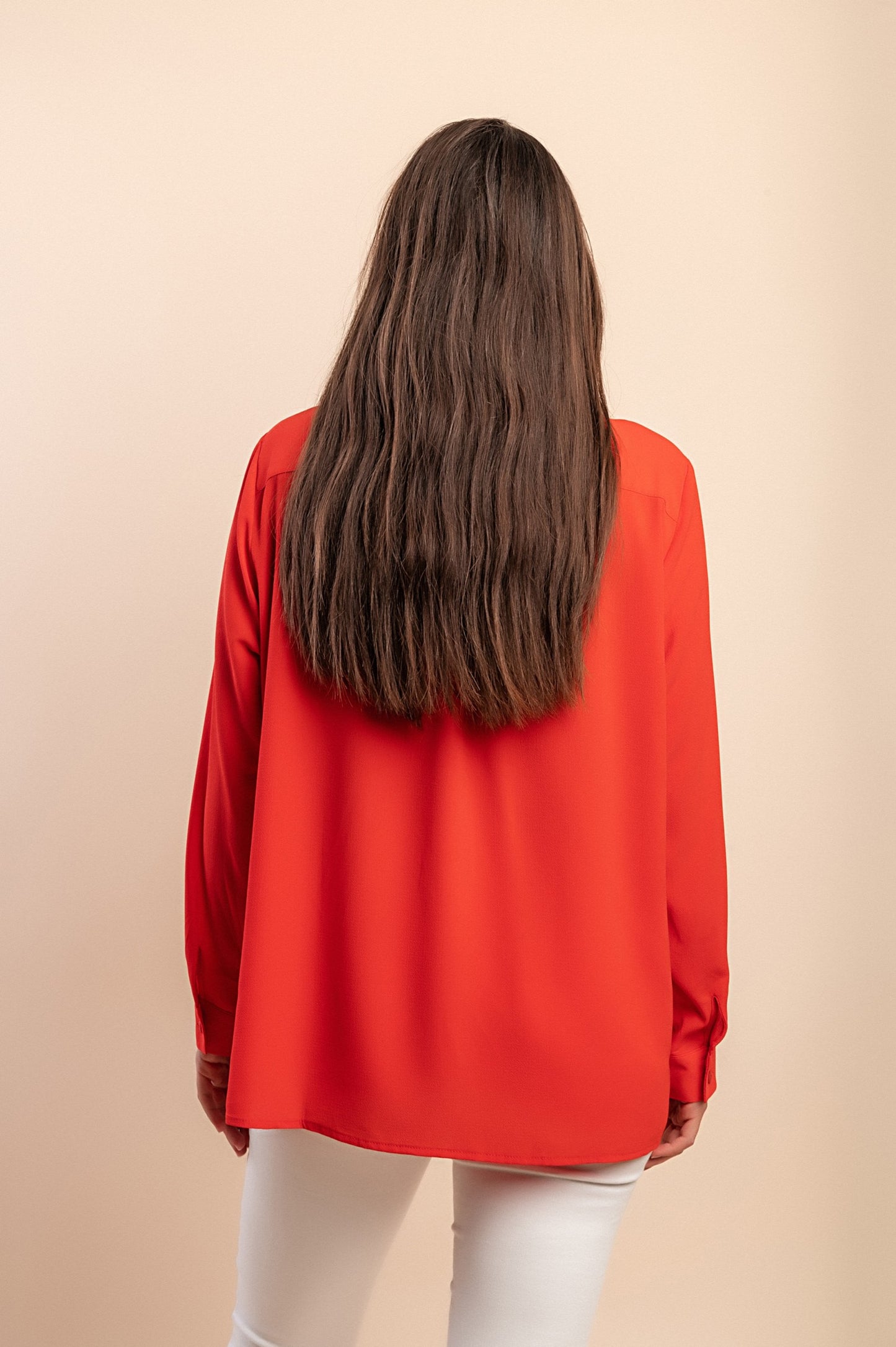 Blusa elegante taglia forte, rossa