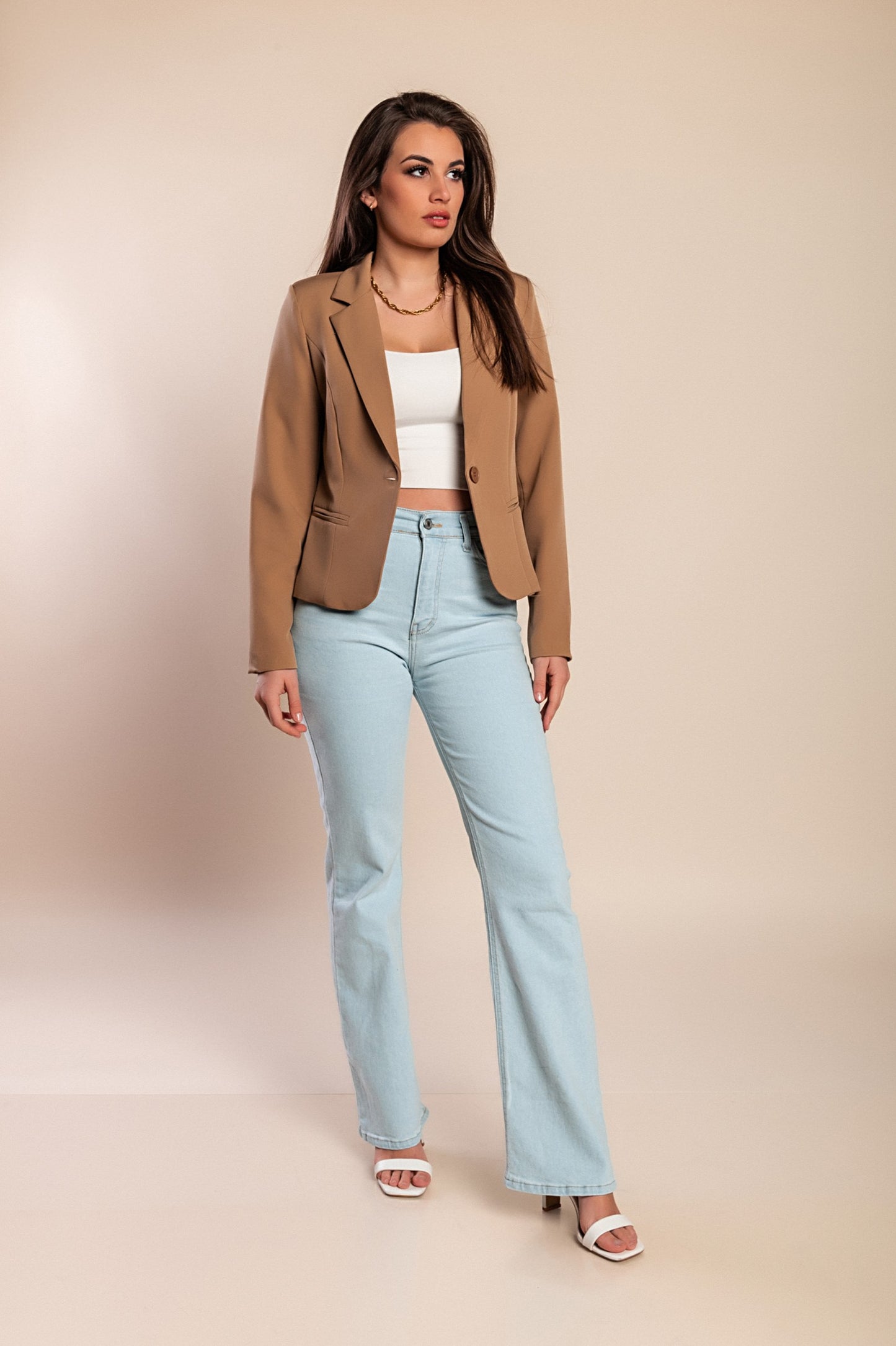 Blazer con scollo classico Softina, nero