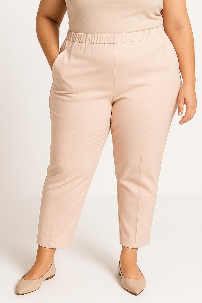 Pantaloni eleganti taglie forti, marroni
