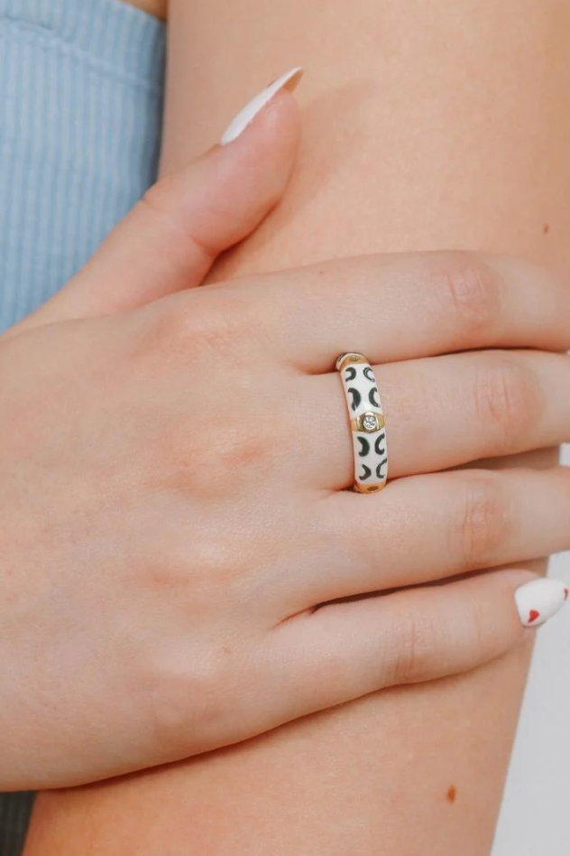 Anello stampato, ART2219, bianco